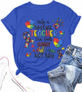Autism Teacher Shirts for Women Autism Awareness T Shirt Special Education Teacher Short Sleeve Shirt Autism Support Tees Top