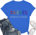Autism Awareness Shirt Women Neurodiversity Rainbow Flower T-Shirts Special Education Teacher Gift Tee Tops