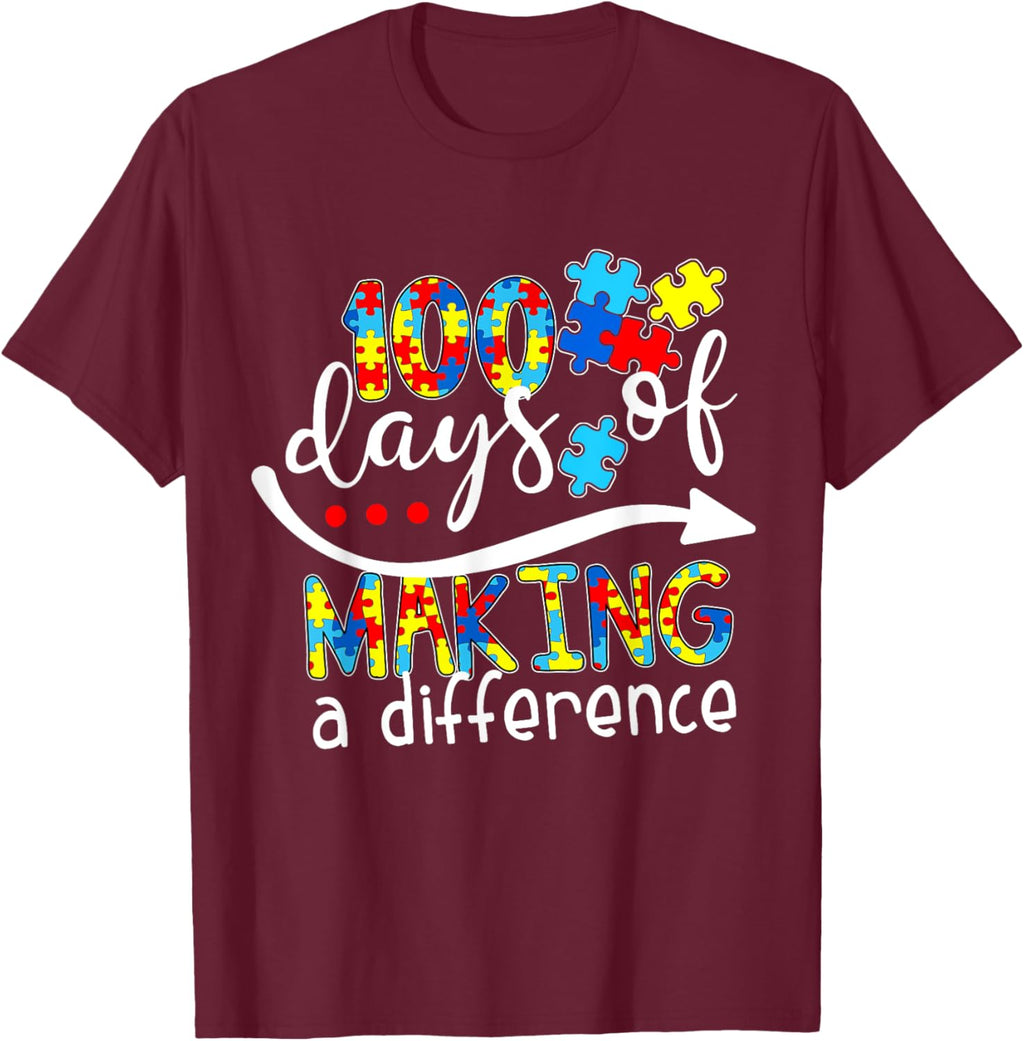 Autism 100 Days 100th day of school teacher autism awareness