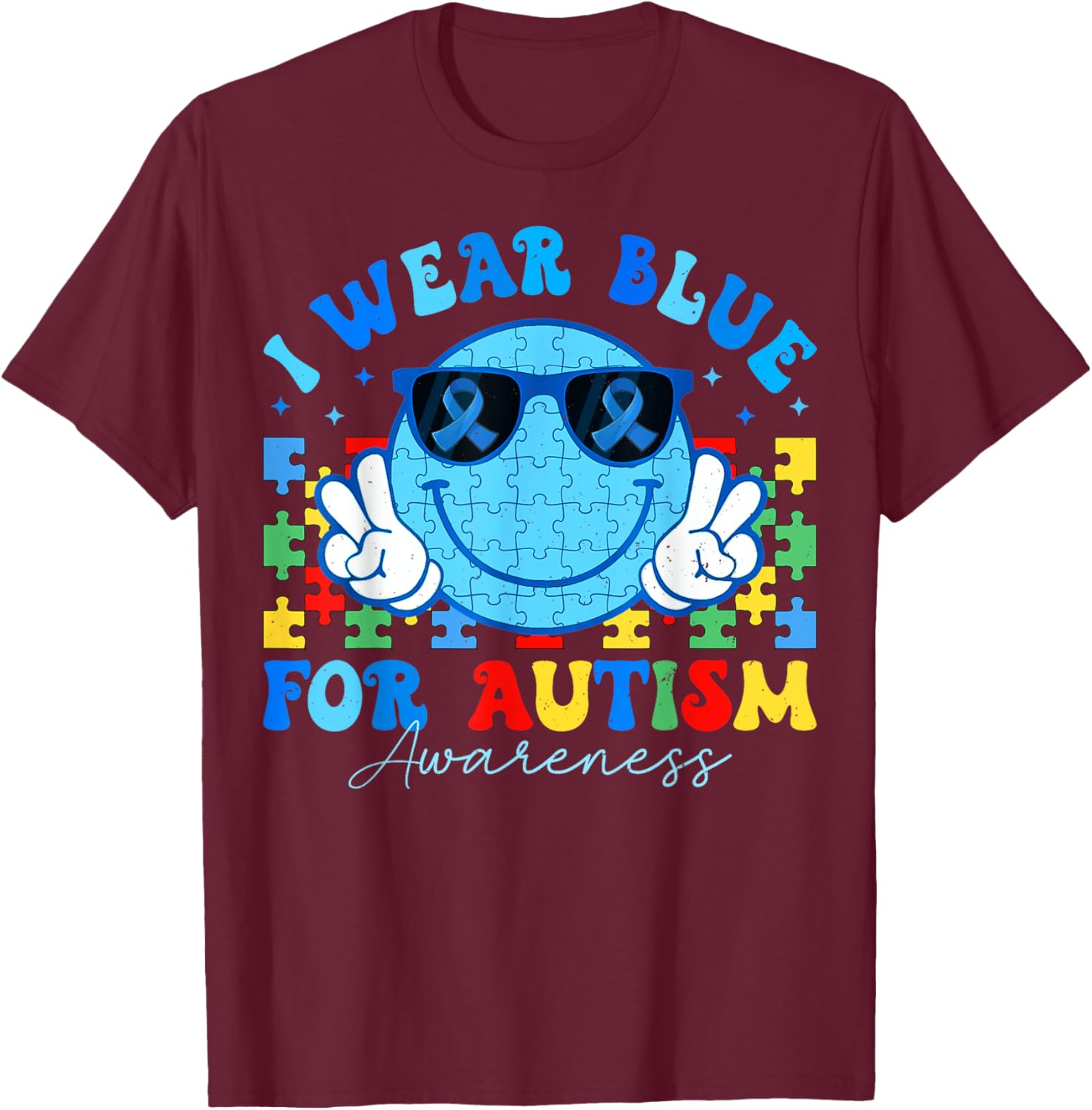 I Wear Blue For Autism Awareness Month Teacher Kids Boys