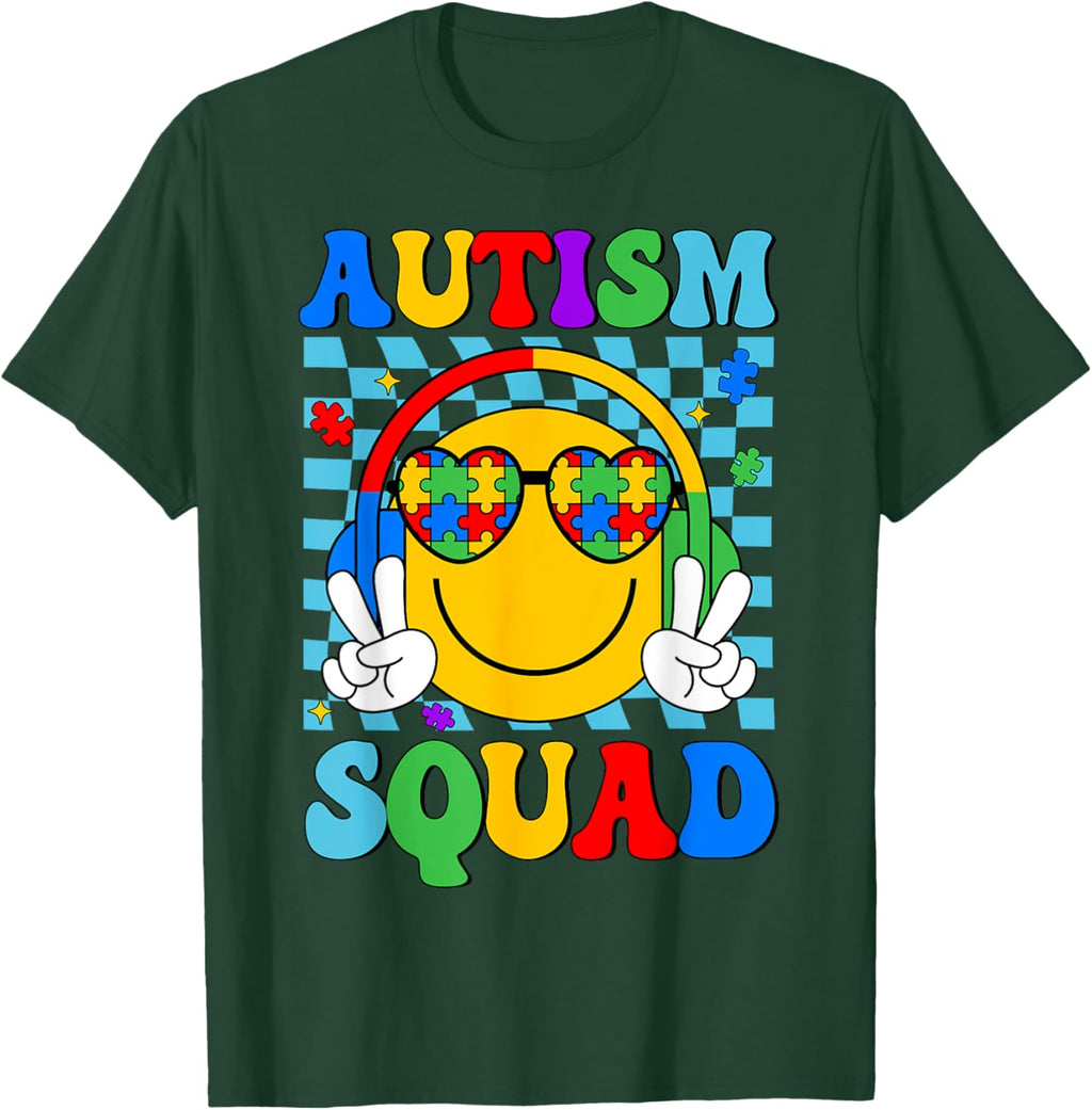 Autism Awareness Autism Squad Support Smile Face Women Men