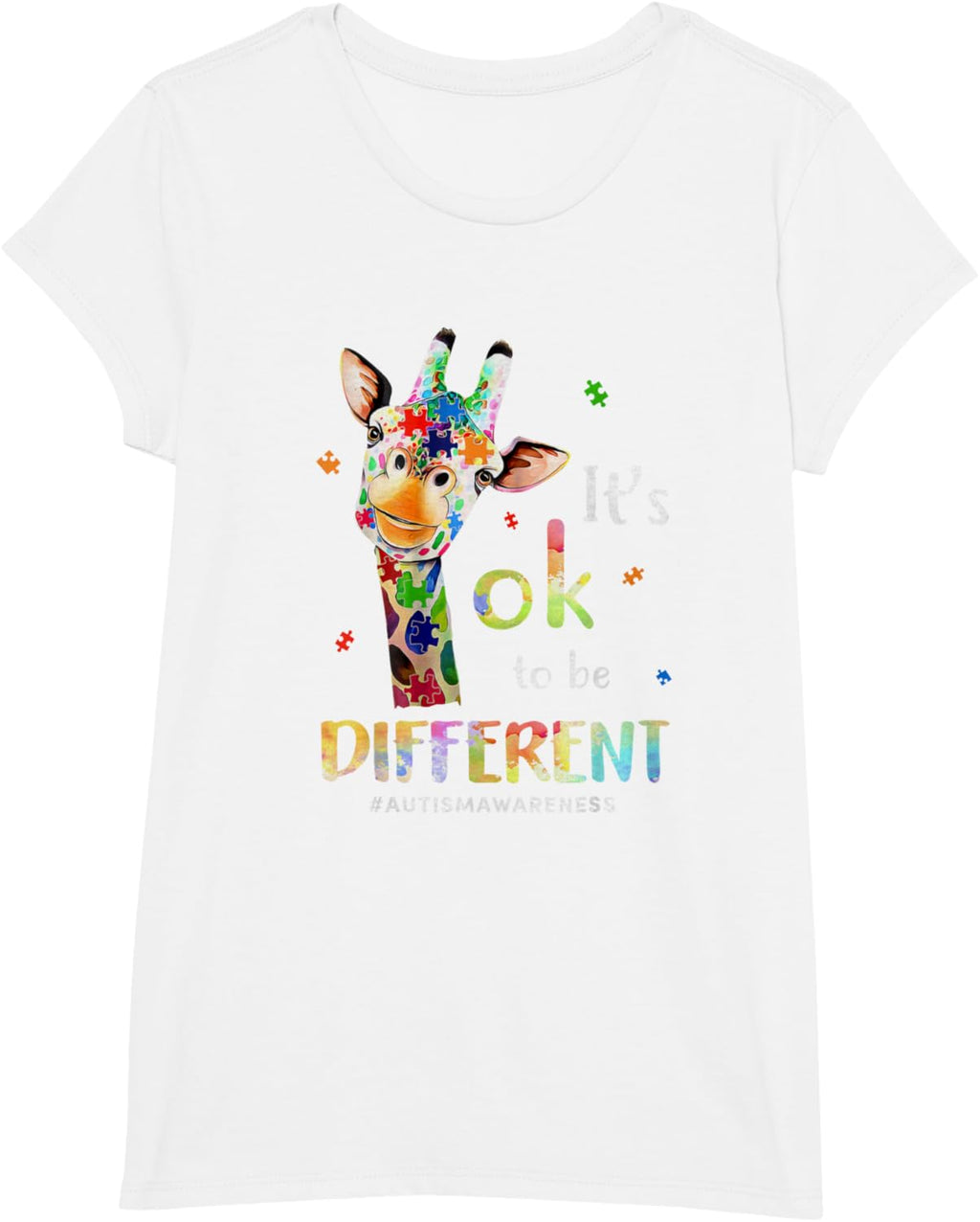 Autism Awareness Cute Giraffe Animal Its Ok To Be Different
