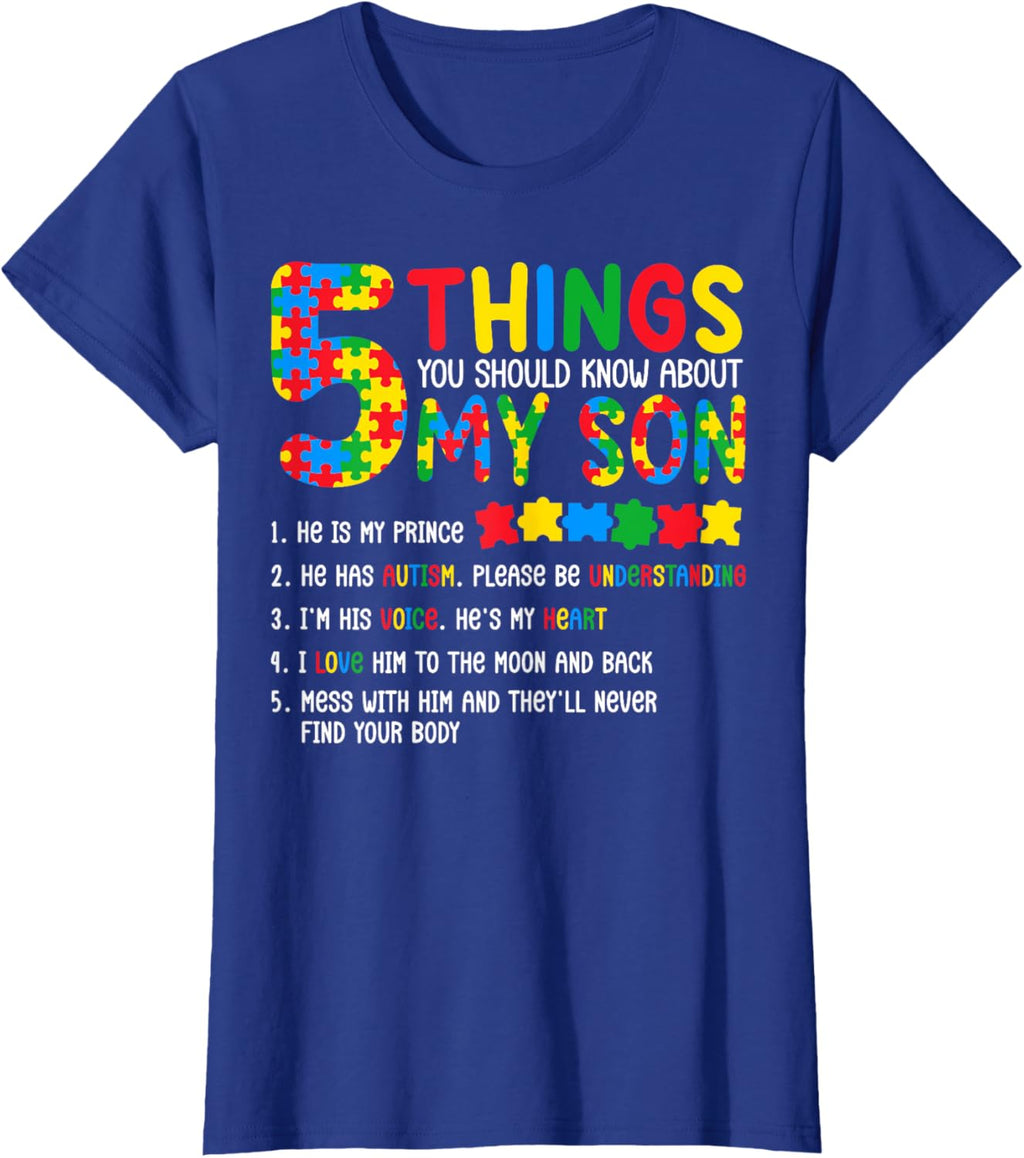 Autism Awareness Shirt 5 Things You Should Know About My Son