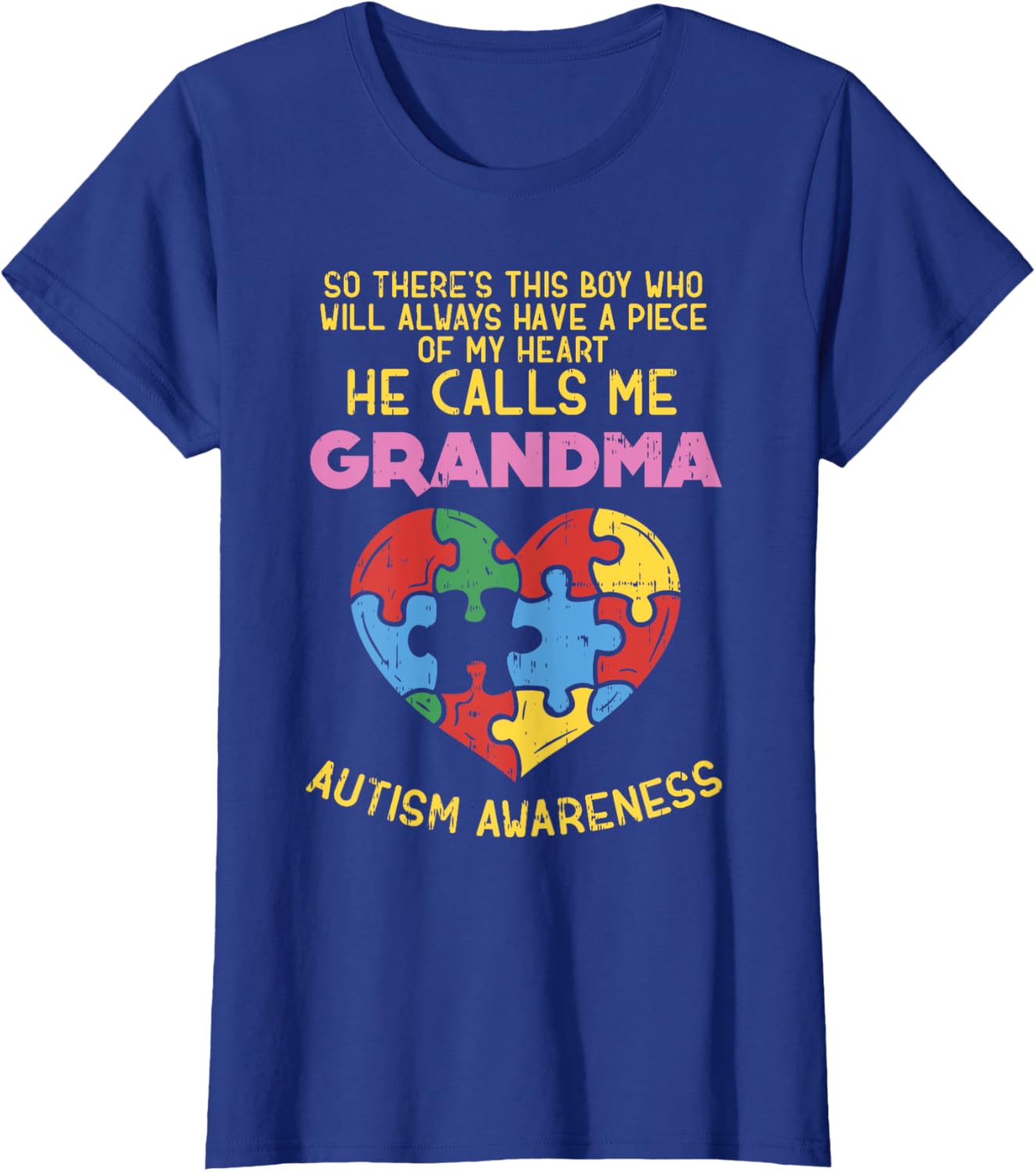 Grandma Autism Awareness Shirt Austistic Boy Piece My Heart
