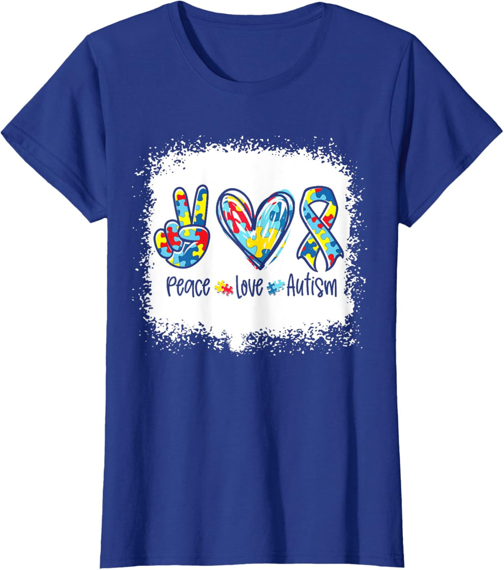 Autism Awareness Peace Love Autism In April We Wear Blue