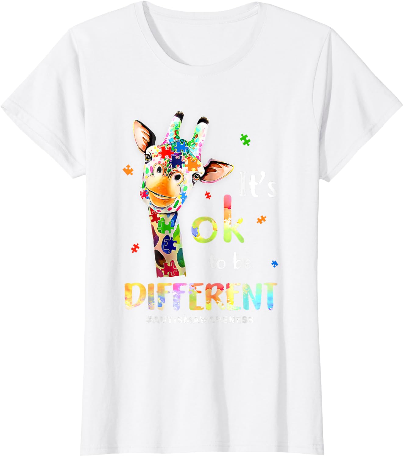 Autism Awareness Cute Giraffe Animal Its Ok To Be Different