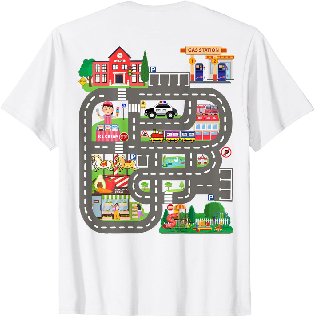 Kids Play Cars on Dad's Back Funny Father's Day Race Track