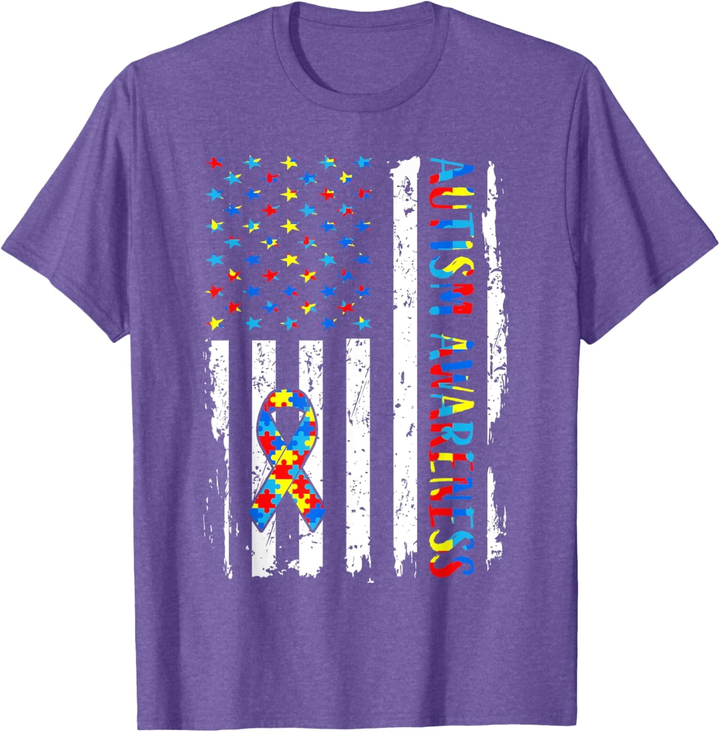 Autism Awareness Mom Dad USA flag Autistic Awareness Autism