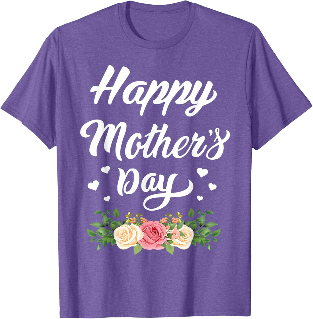 Happy Mother's Day 2024 Tshirt for Women Mom Grandma Mother Shirt