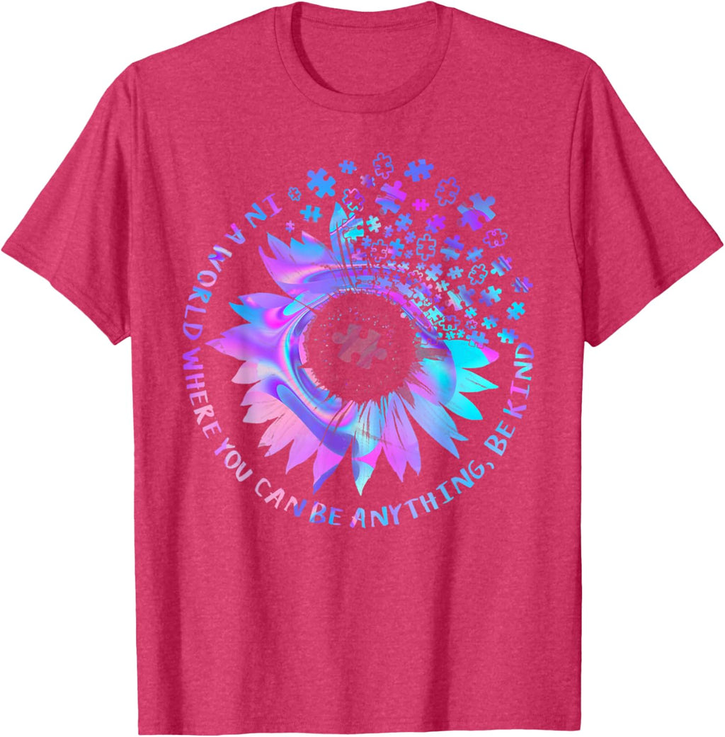 Be Kind Autism Awareness Kindness Sunflower Tie Dye Puzzle