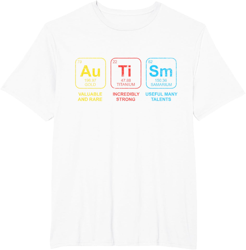 Autism Awareness Women Men Kids Elements Periodic Table ASD