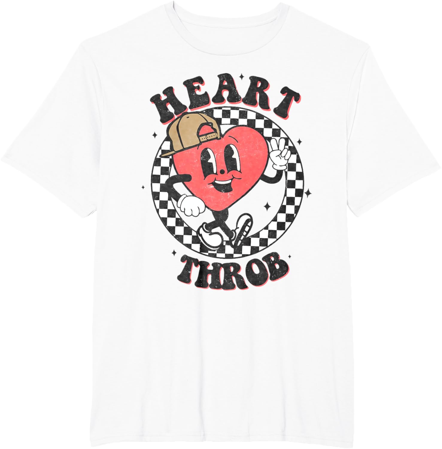 Retro Heart Throb Checkered Kid Preschool Boy Valentines Day