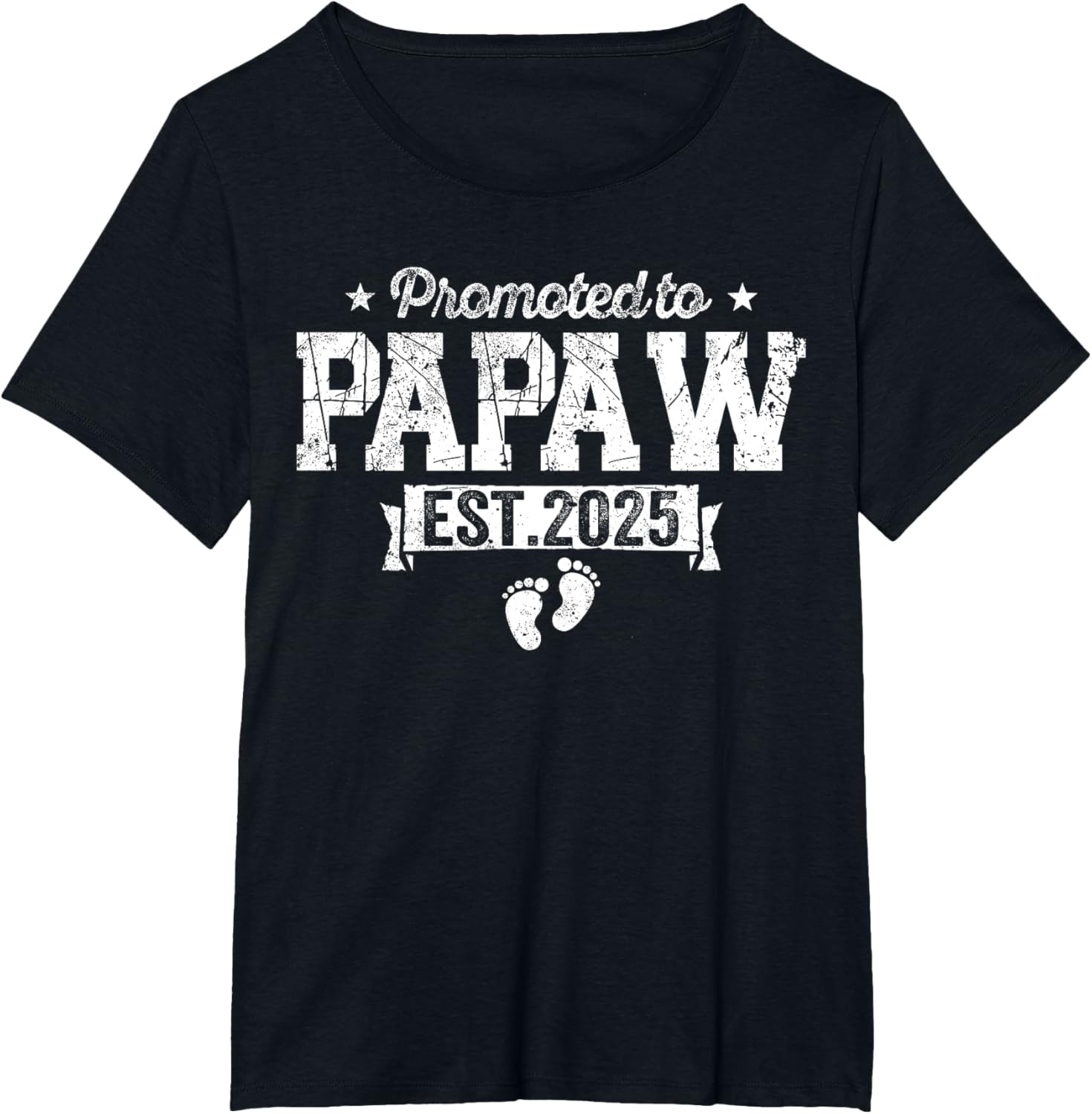 Retro Promoted To Papaw 2025 New Papaw First Father's Day T-Shirt, Small, Black