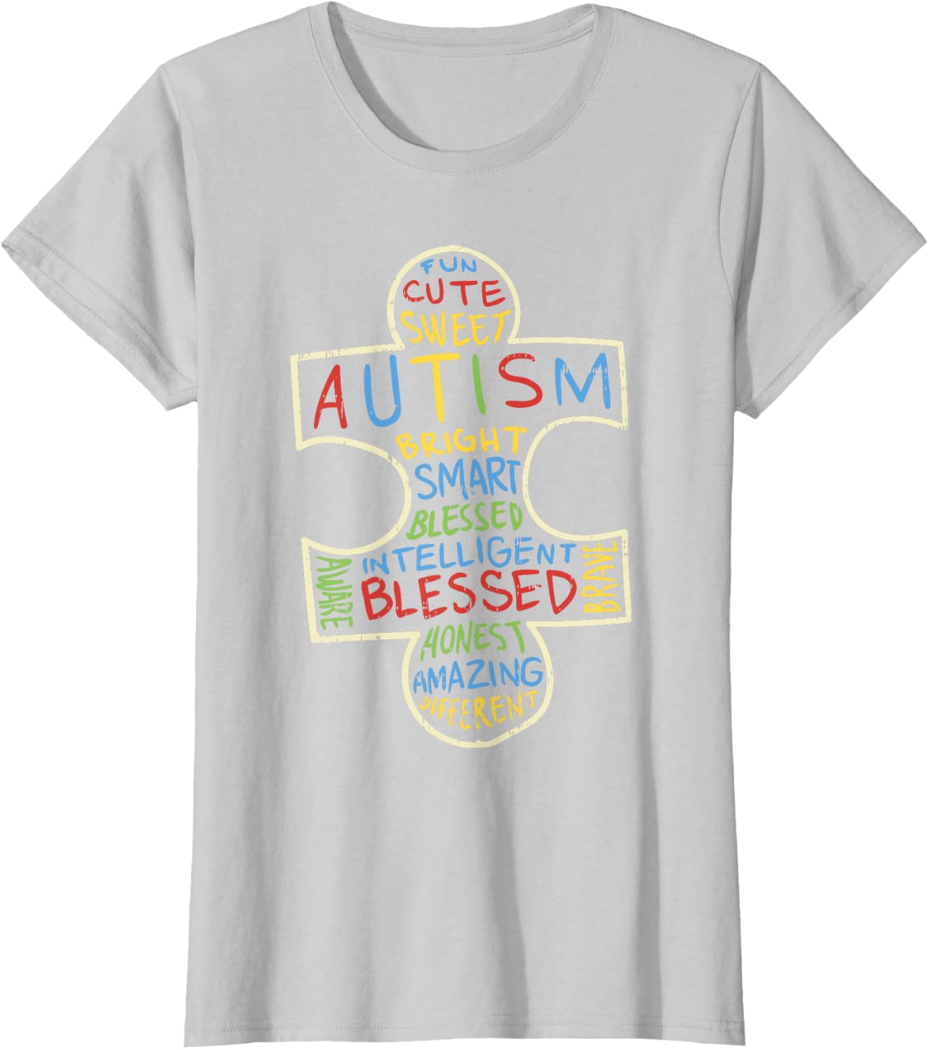 Autism Awareness Shirt Puzzle Piece Words Autistic Gift