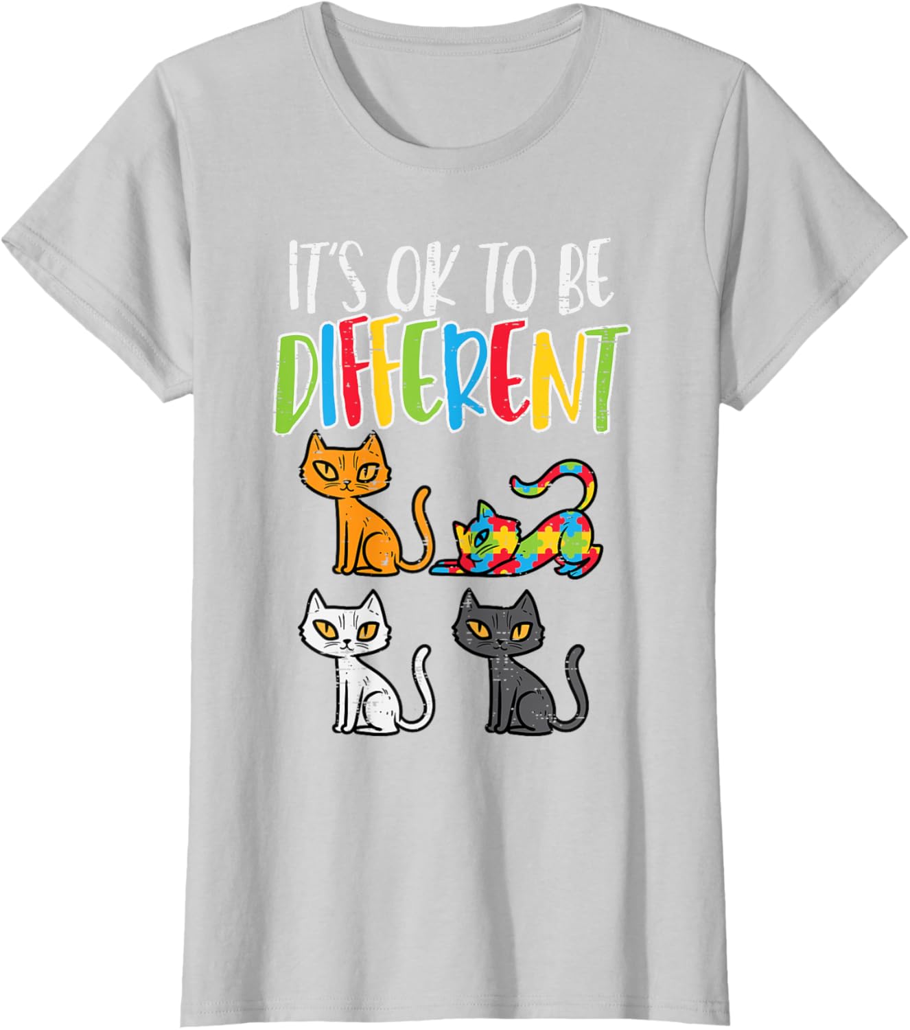 Its Ok To Be Different Cat Puzzle Cute Autism Awareness Kids