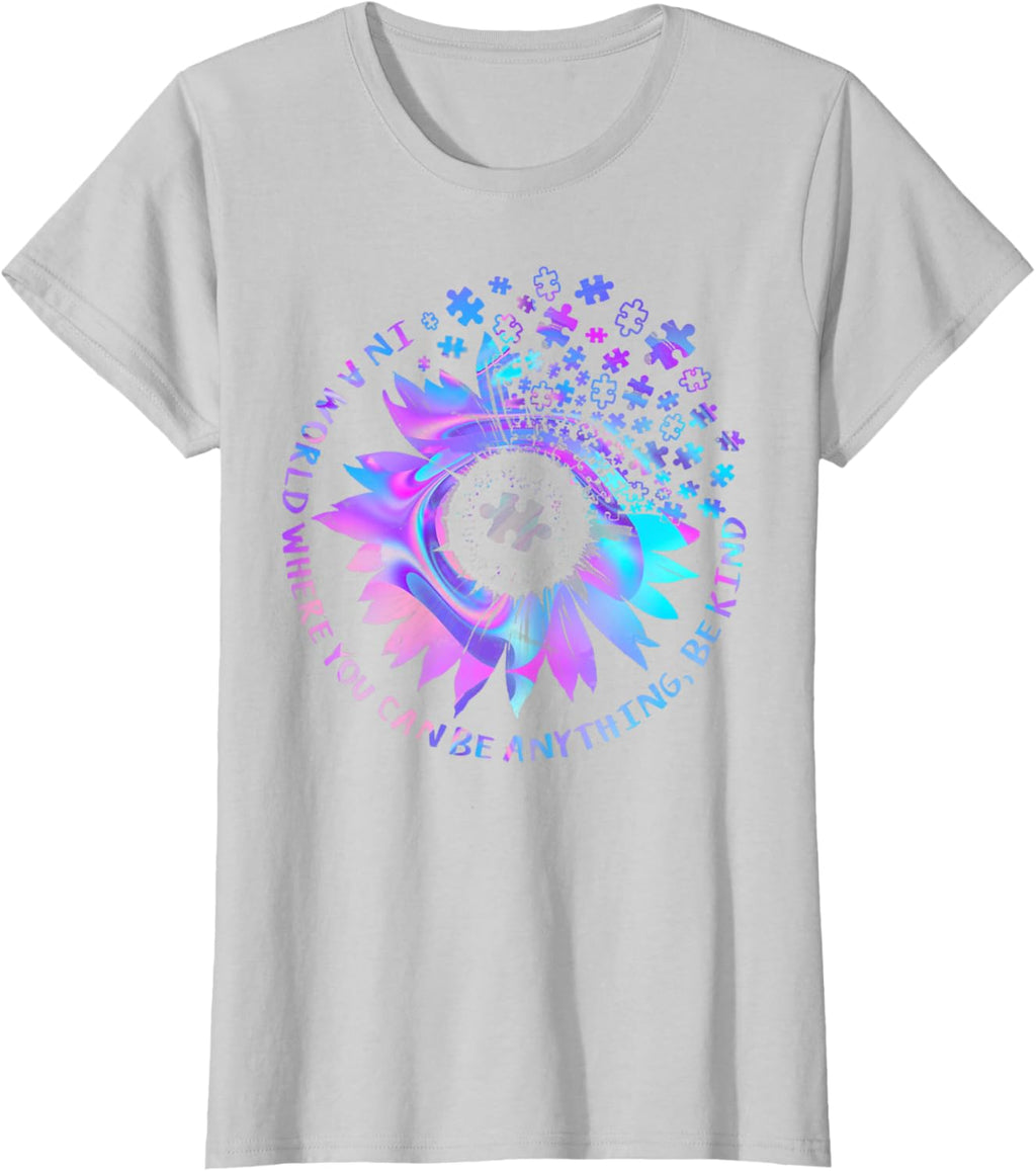 Be Kind Autism Awareness Kindness Sunflower Tie Dye Puzzle