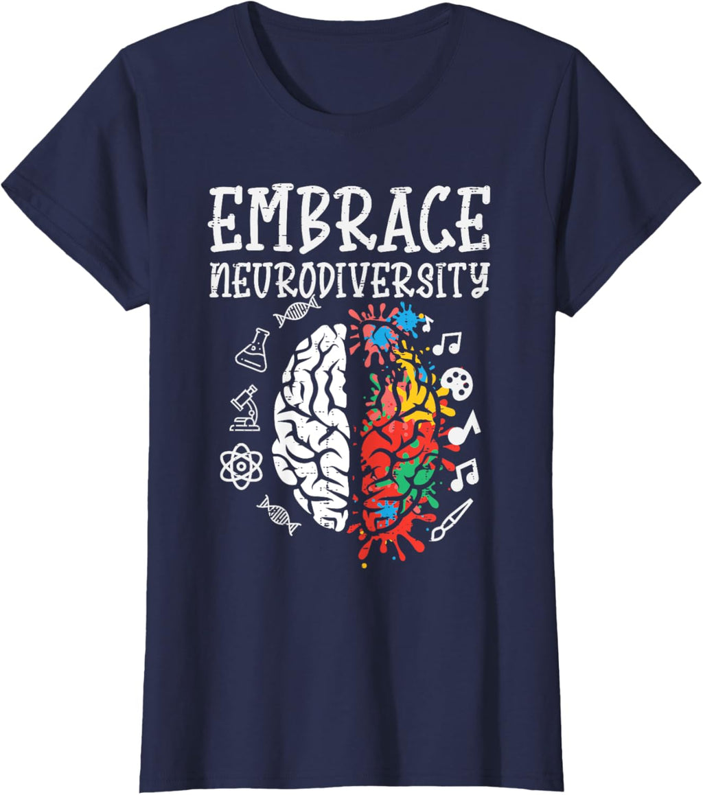 Embrace Neurodiversity Autism Awareness ASD Men Women Kids