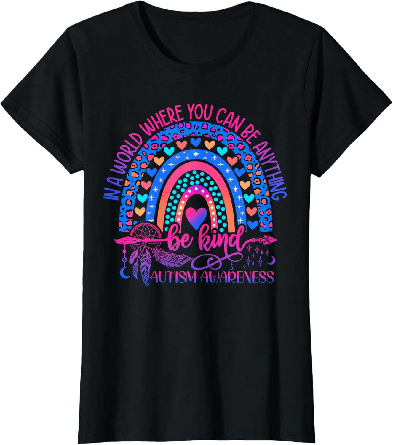 Autism Awareness Be Kind Leopard Rainbow Choose Kindness