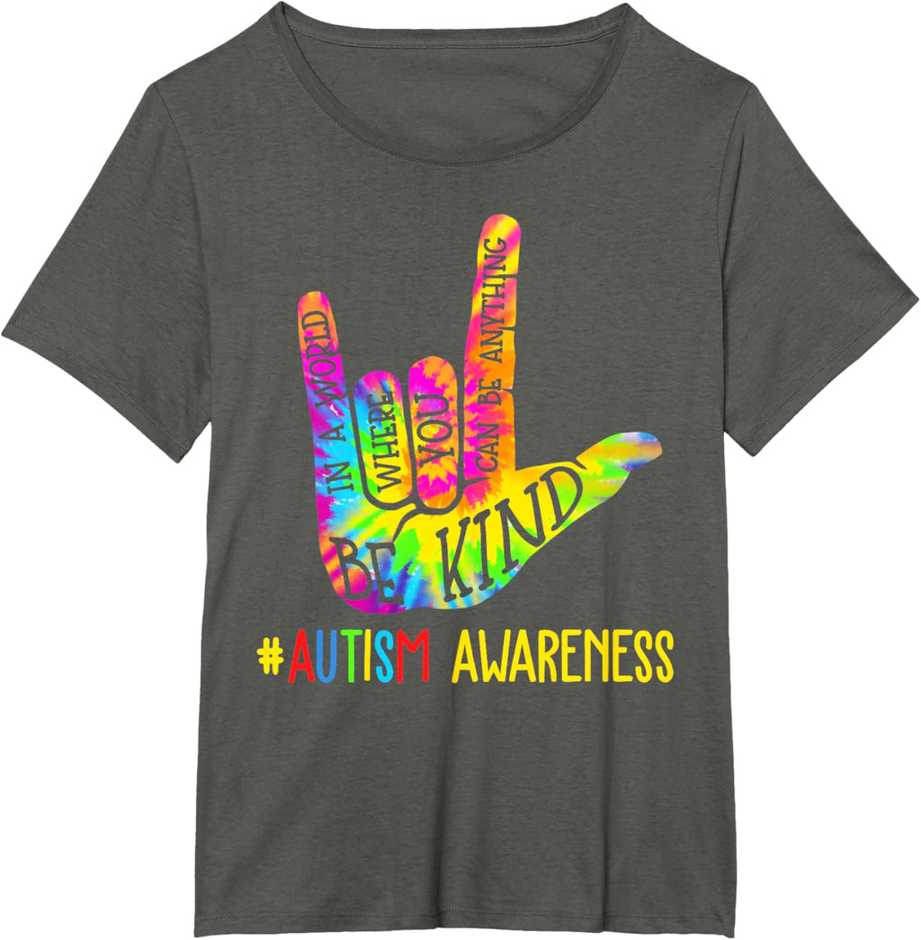 Be Kind ASL Love Sign Language Hand Autism Awareness Tie Dye