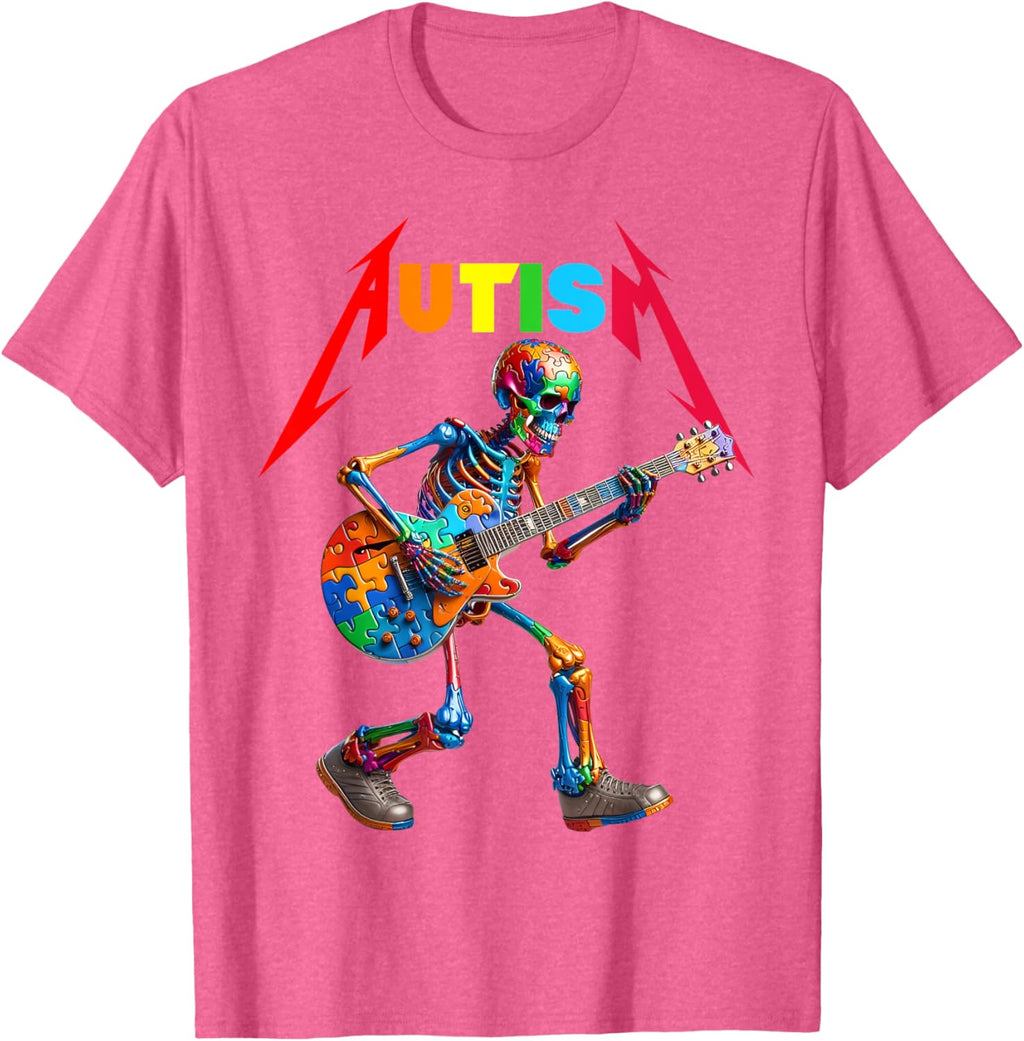 Autism Skeleton Guitar Rock Puzzle Music Autism Awareness
