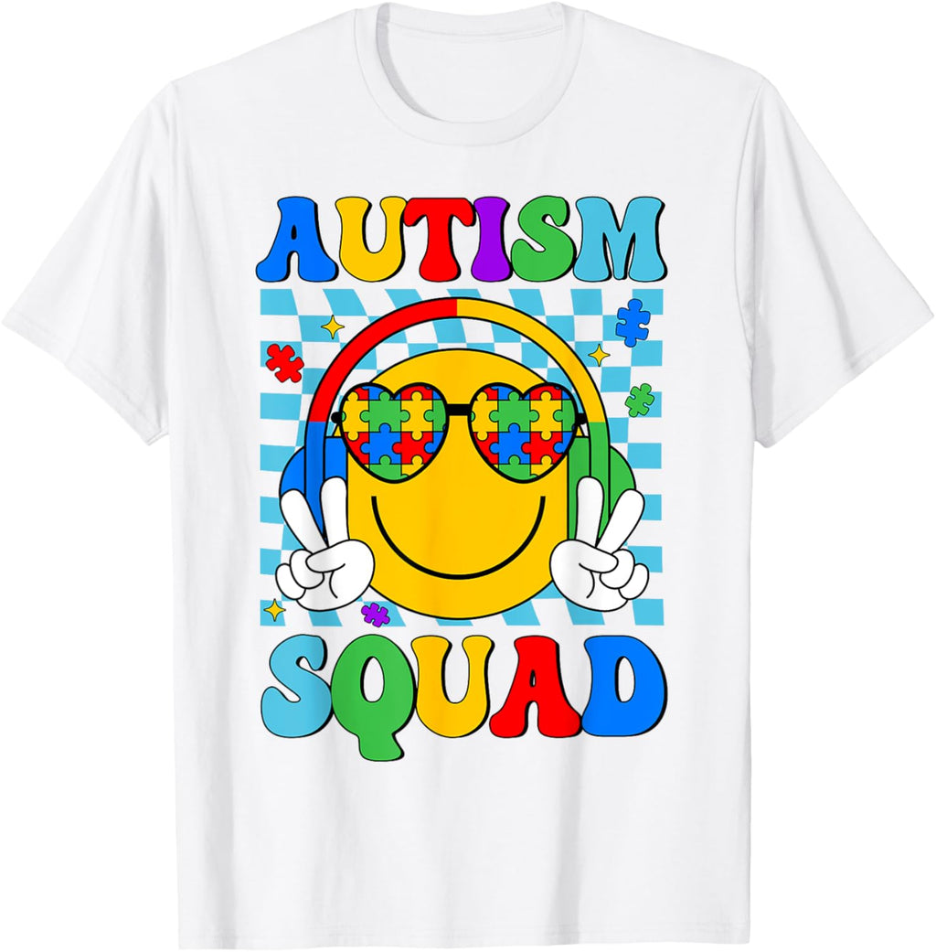 Autism Awareness Autism Squad Support Smile Face Women Men