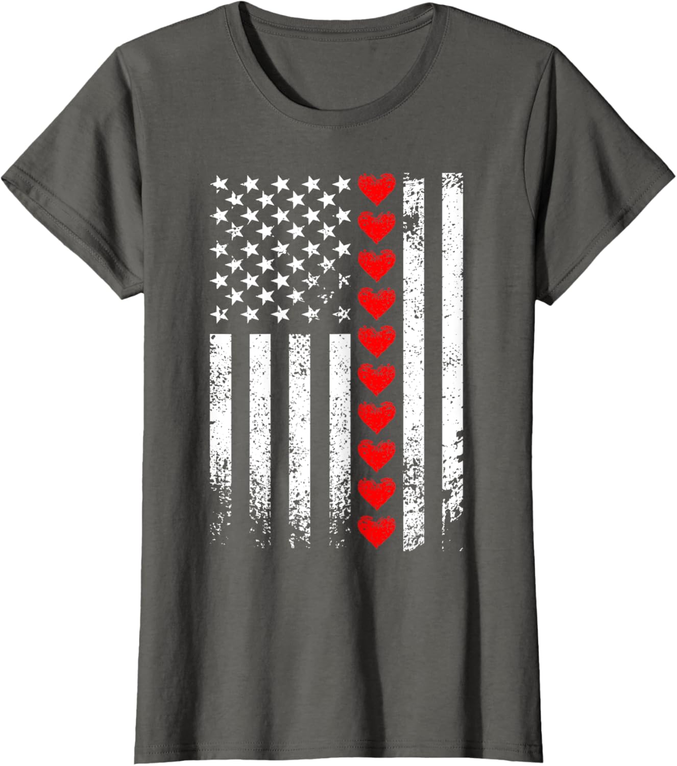 Vintage Valentines Day American Flag Hearts Mens Boys Kids