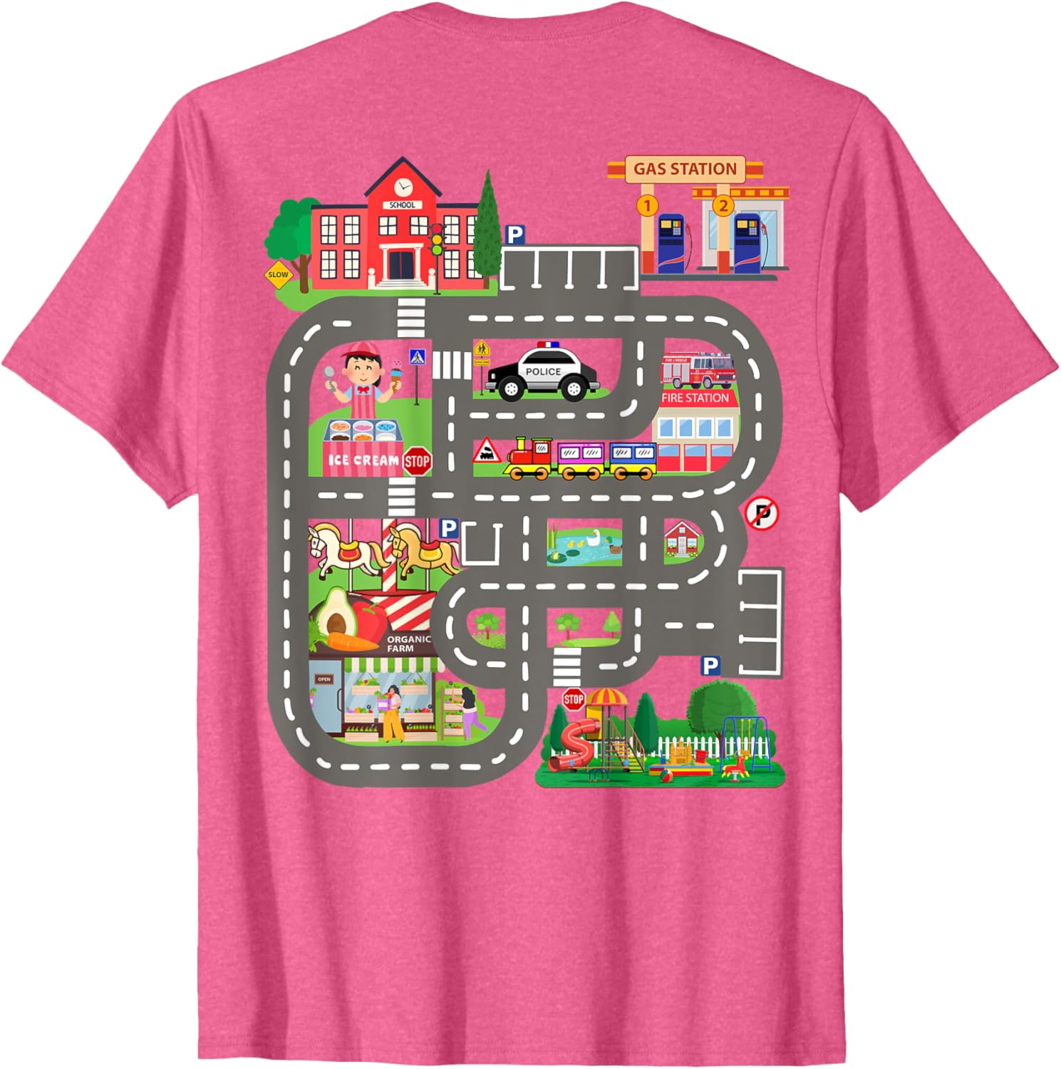 Kids Play Cars on Dad's Back Funny Father's Day Race Track