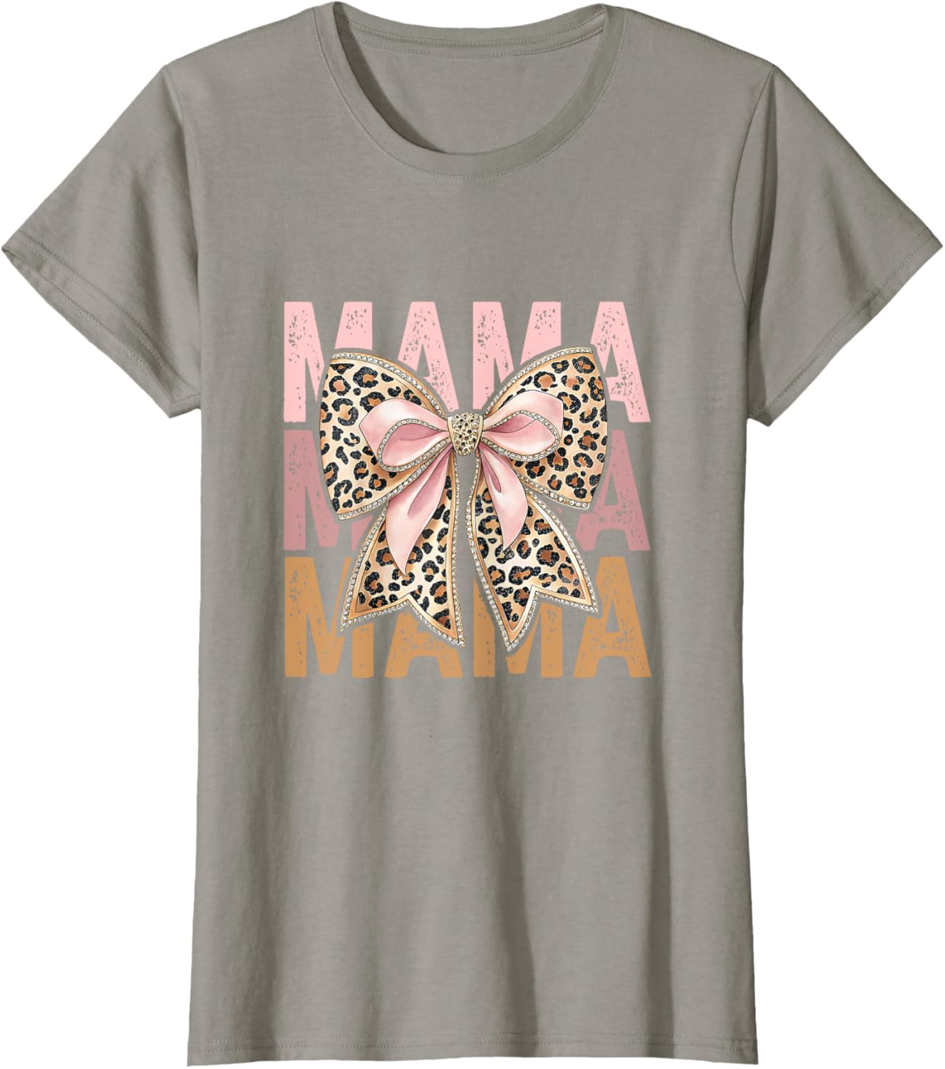 Retro Leopard Mama,Cute Mom Retro Coquette Bow Mother's Day