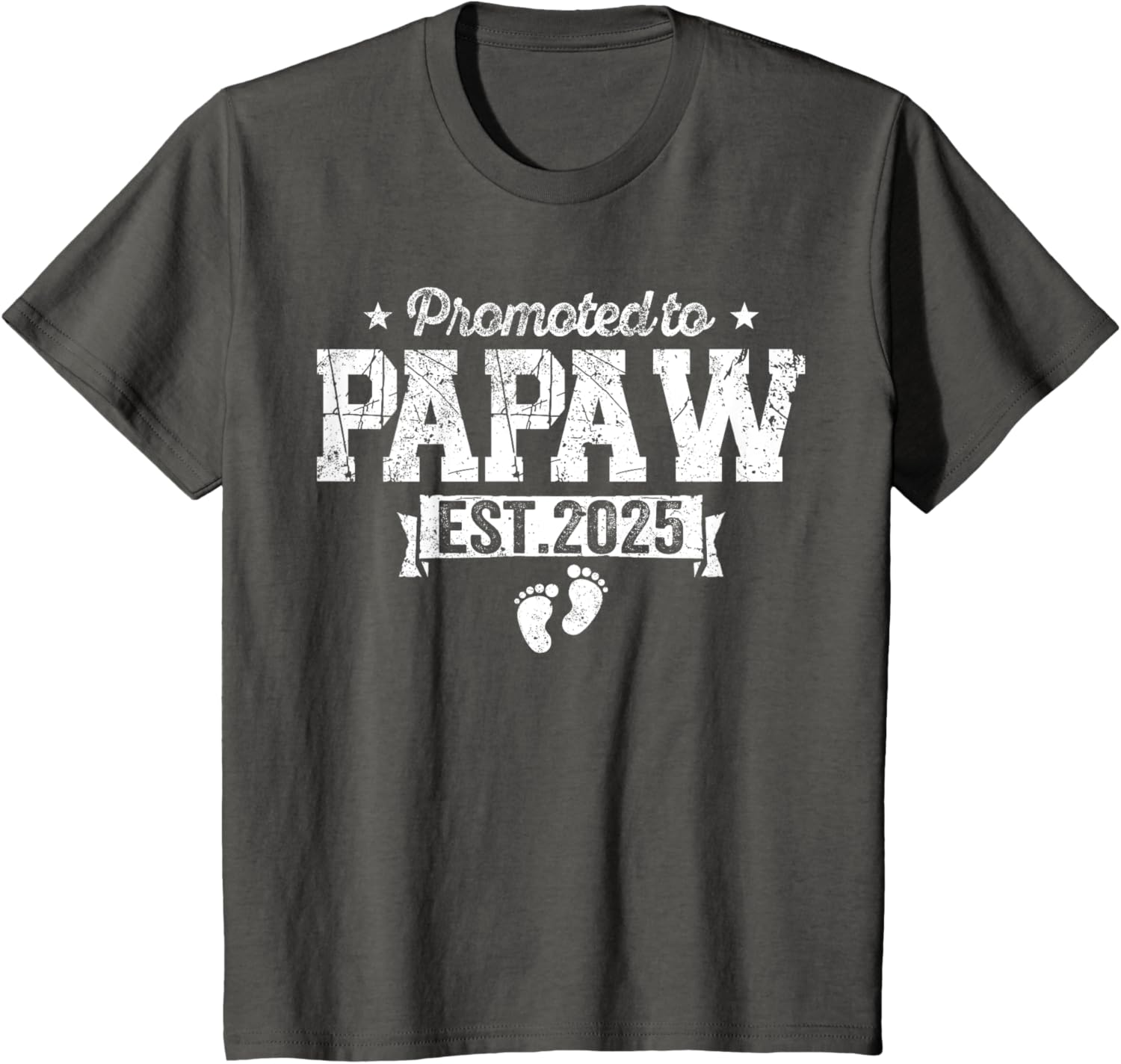 Retro Promoted To Papaw 2025 New Papaw First Father's Day T-Shirt, Small, Black