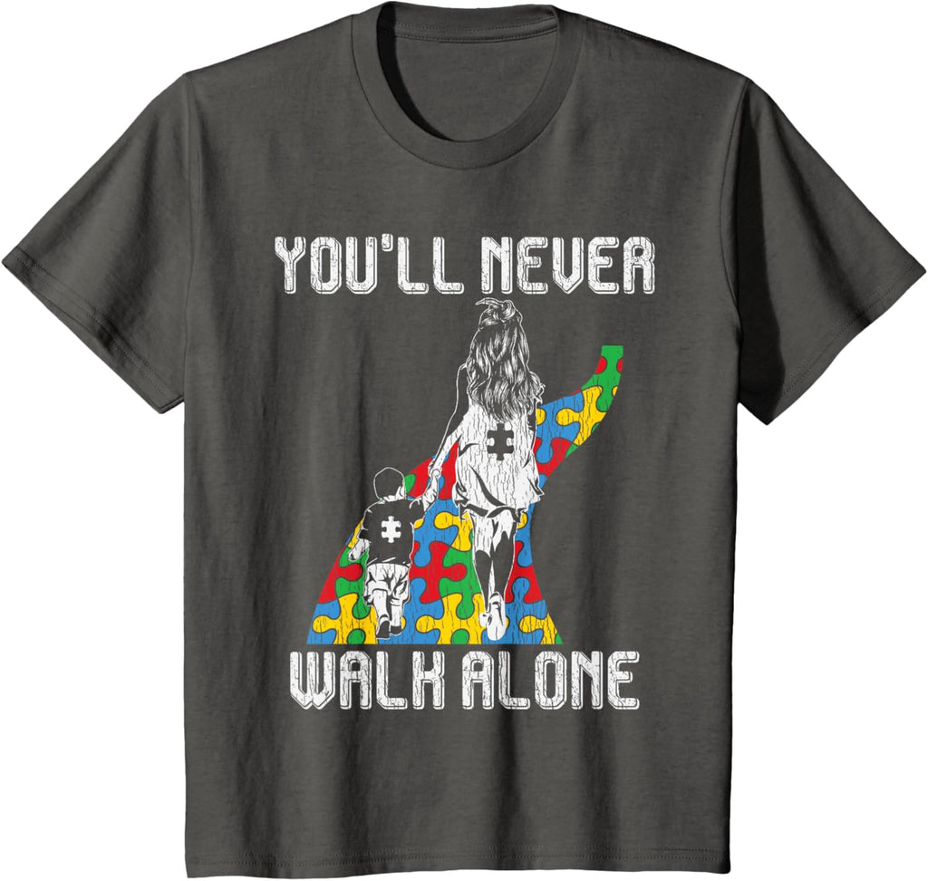 Vintage Mother Son Family Autistic Kids Autism Awareness Mom