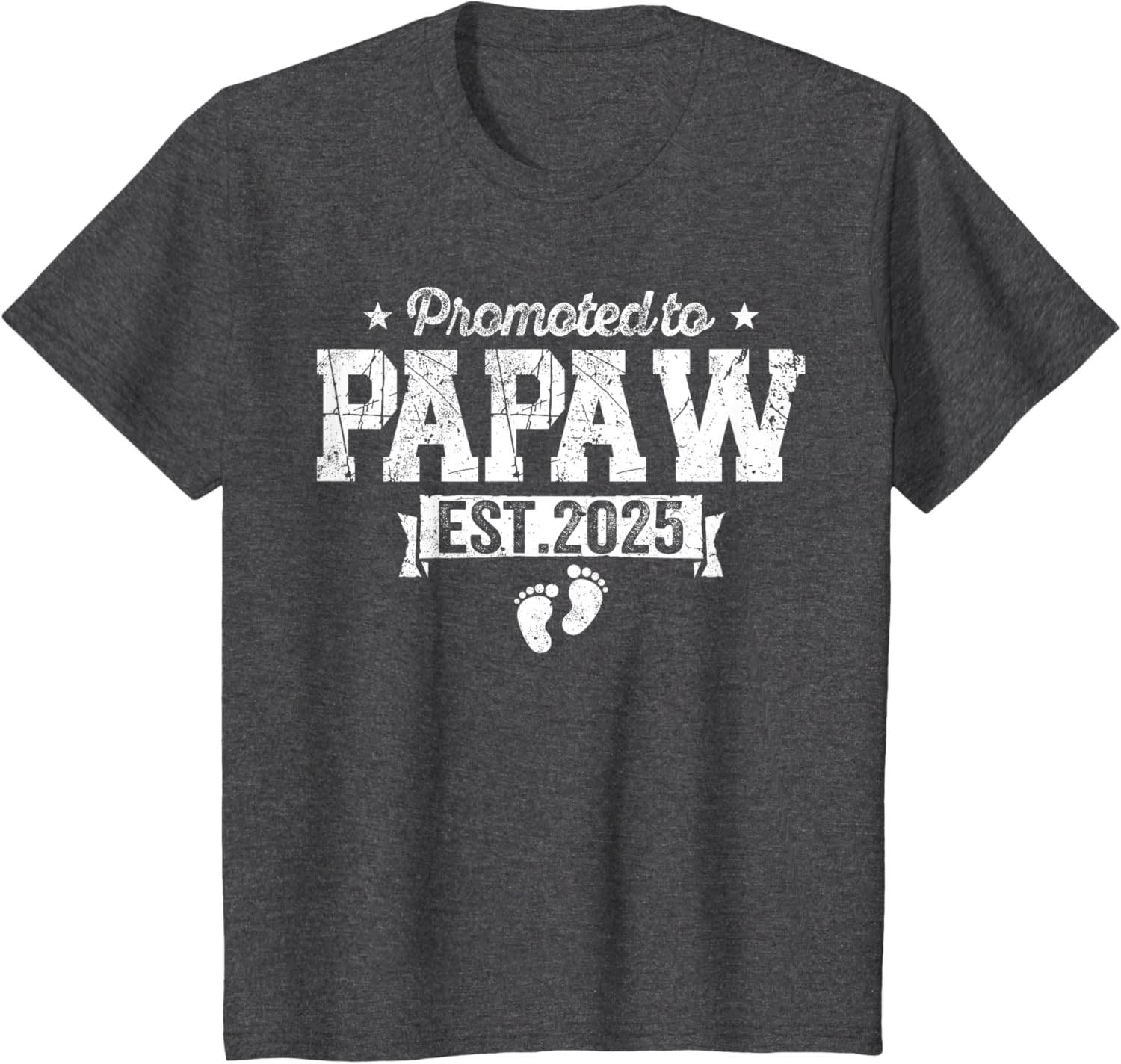 Retro Promoted To Papaw 2025 New Papaw First Father's Day T-Shirt, Small, Black