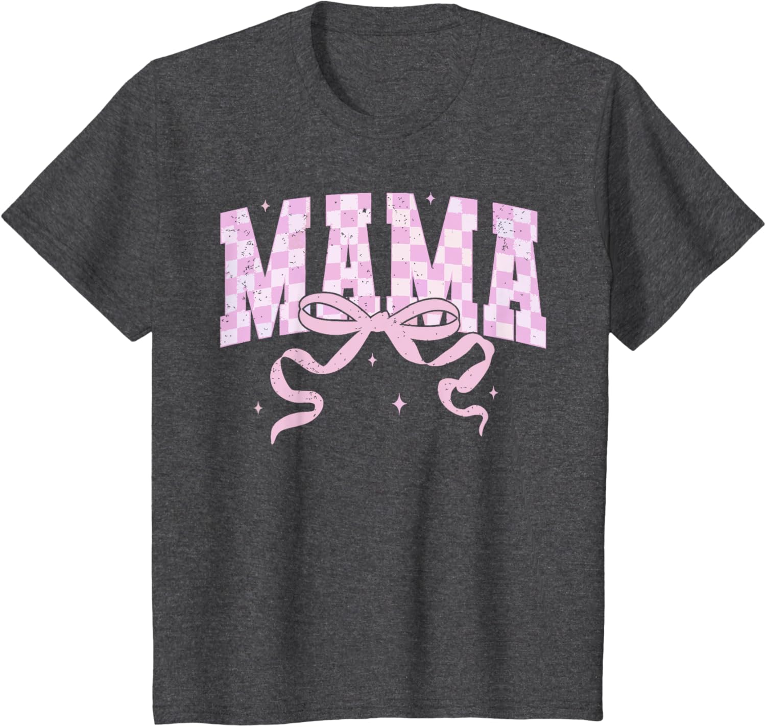 Retro Checkered Mama Coquette Mother's Day Pink Bow