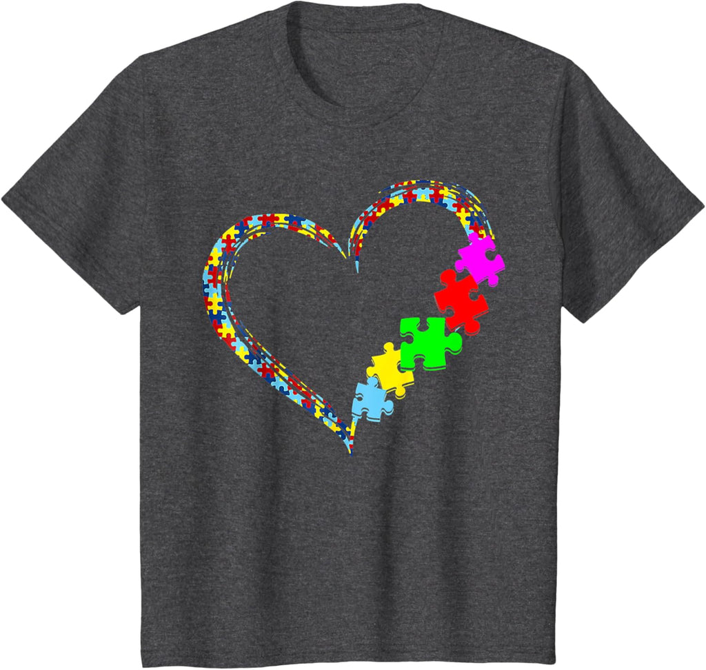 Autism Awareness Love Heart Puzzle Piece Gift Men Women