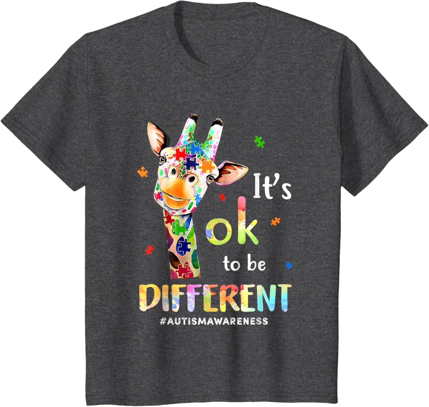 Autism Awareness Cute Giraffe Animal Its Ok To Be Different