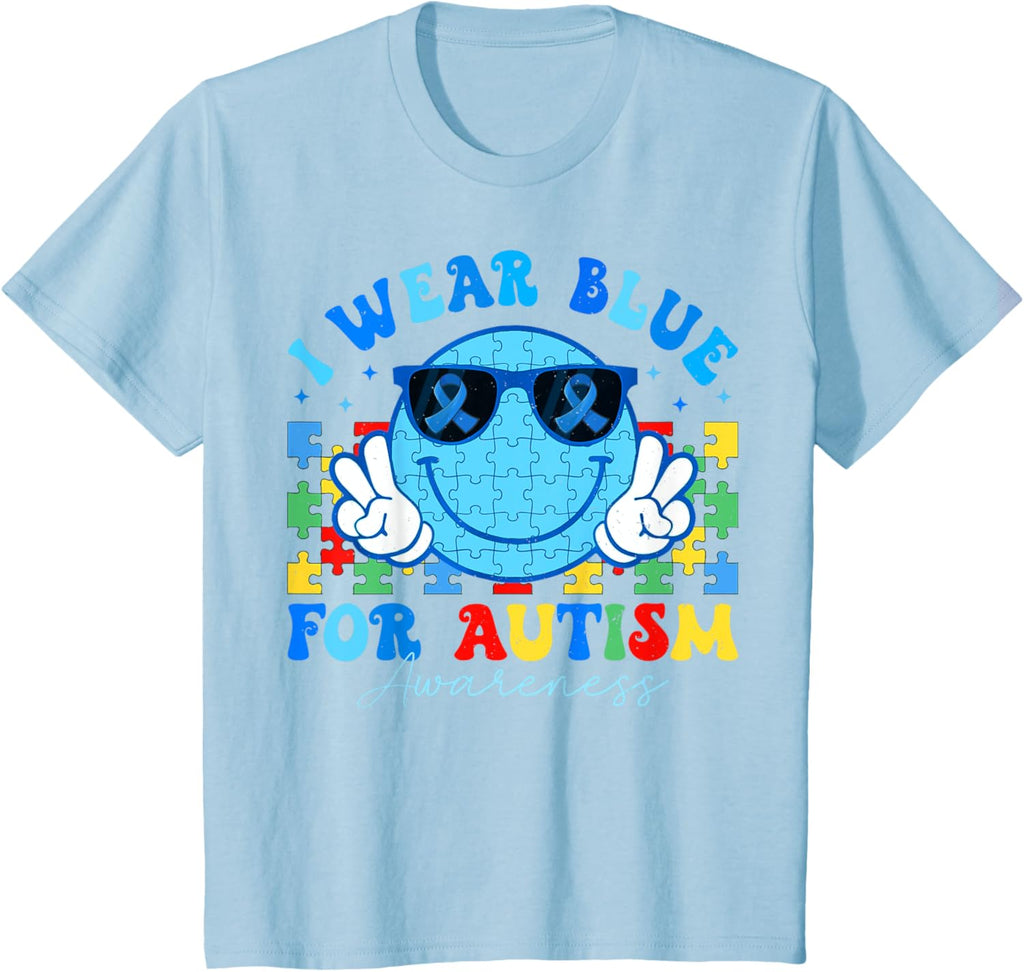 I Wear Blue For Autism Awareness Month Teacher Kids Boys
