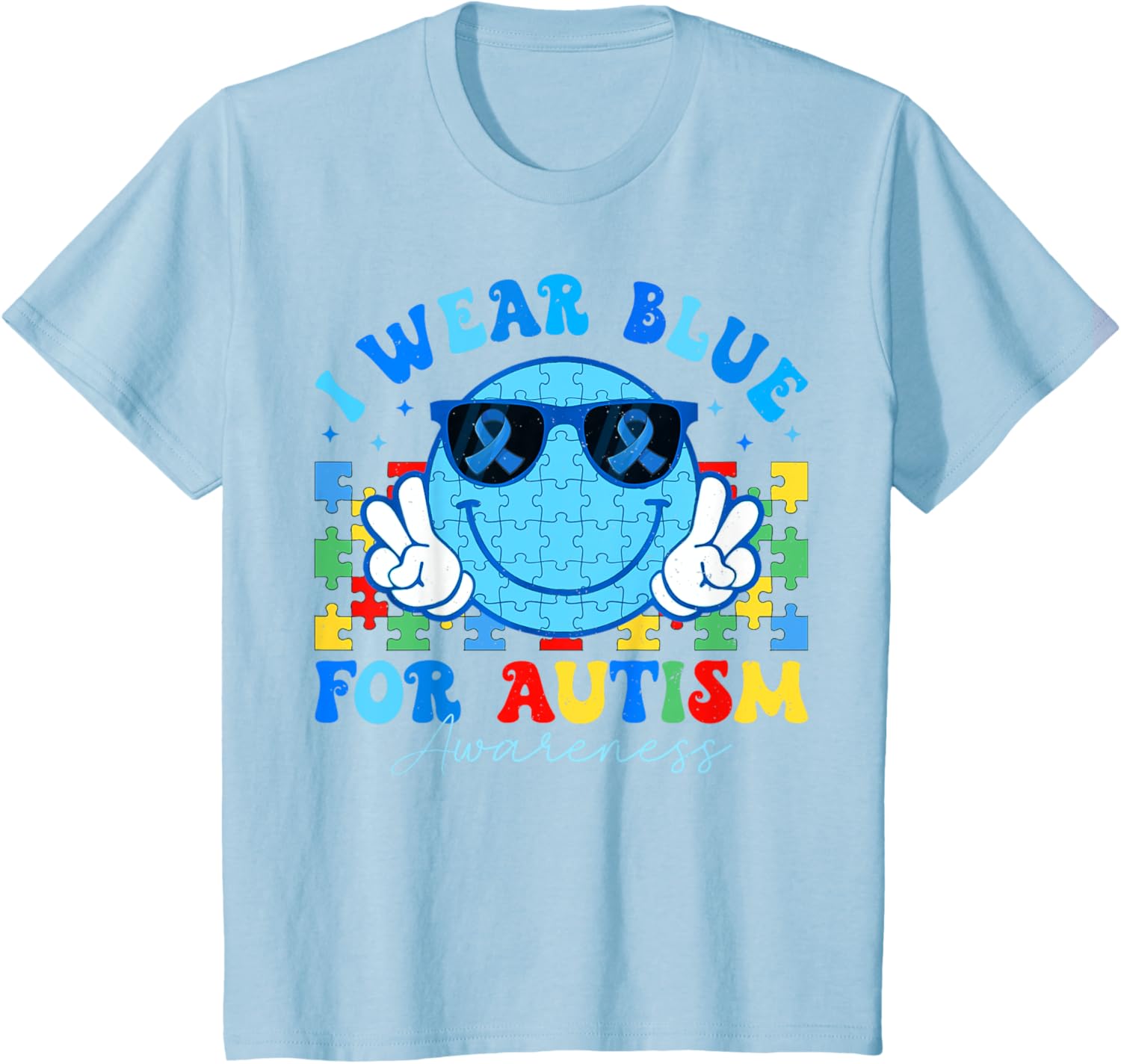 I Wear Blue For Autism Awareness Month Teacher Kids Boys