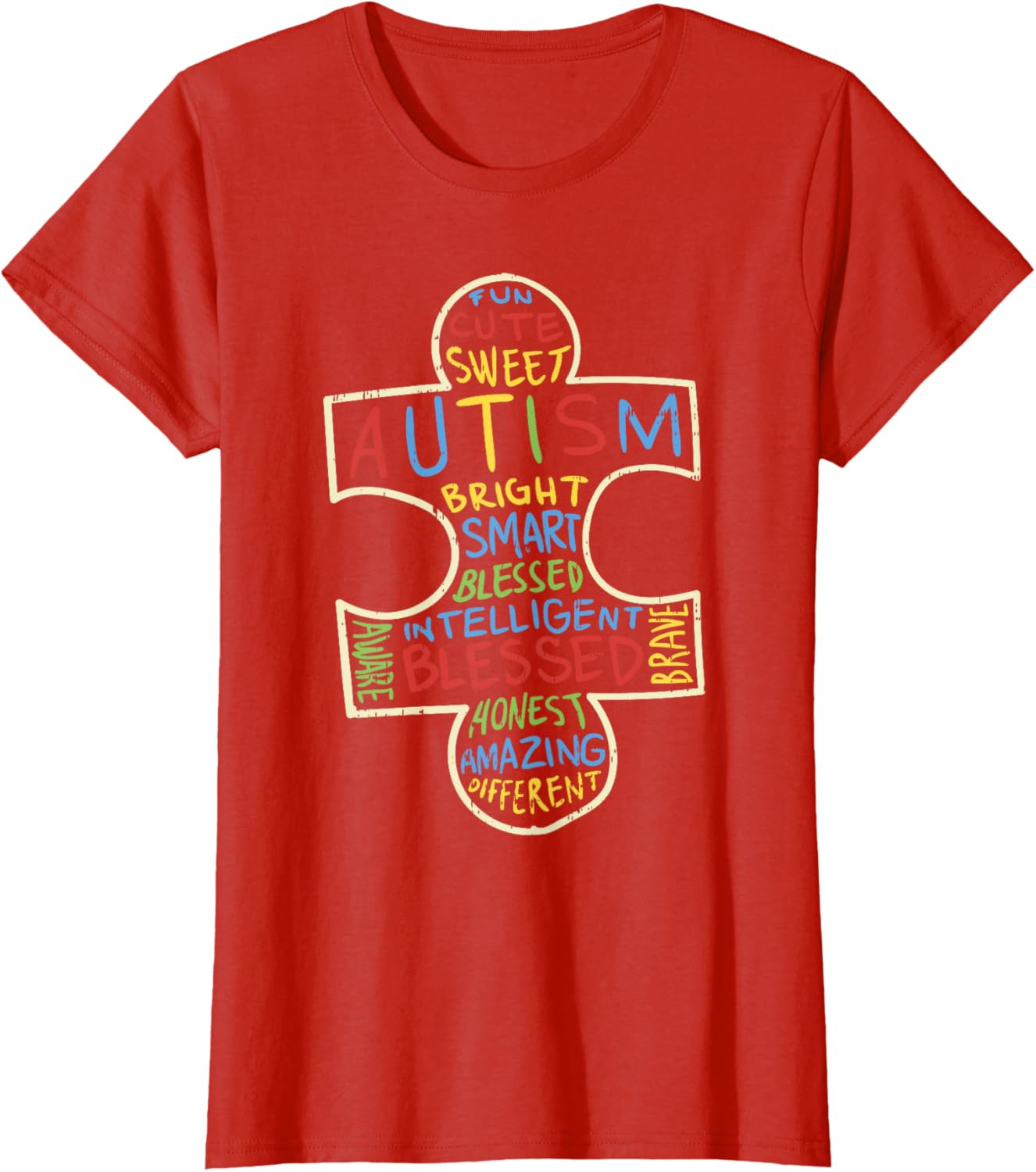 Autism Awareness Shirt Puzzle Piece Words Autistic Gift