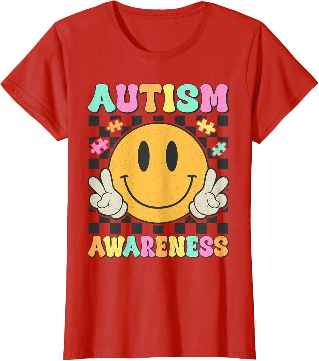 Autism Awareness Kids Men Women Smile Face Autistic Autism