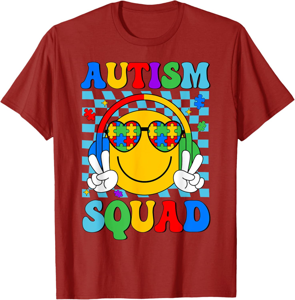 Autism Awareness Autism Squad Support Smile Face Women Men