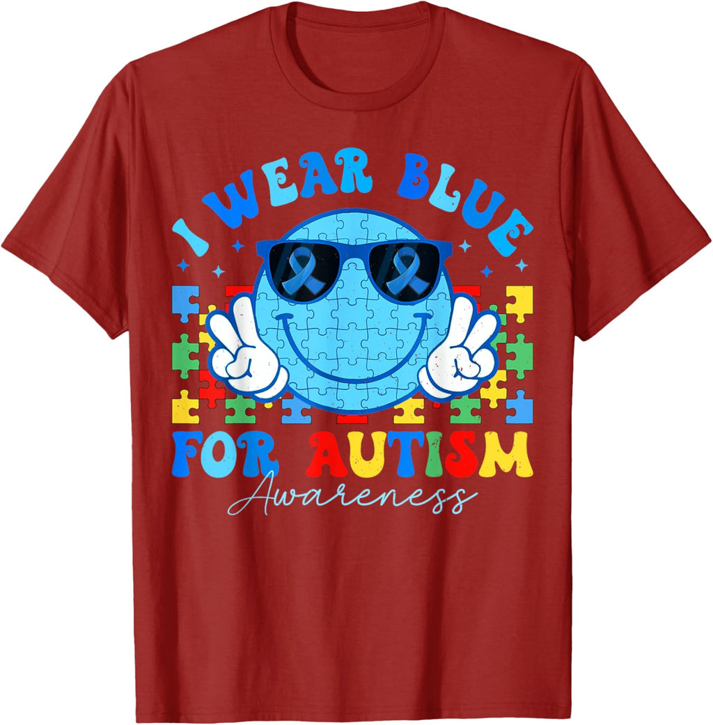 I Wear Blue For Autism Awareness Month Teacher Kids Boys