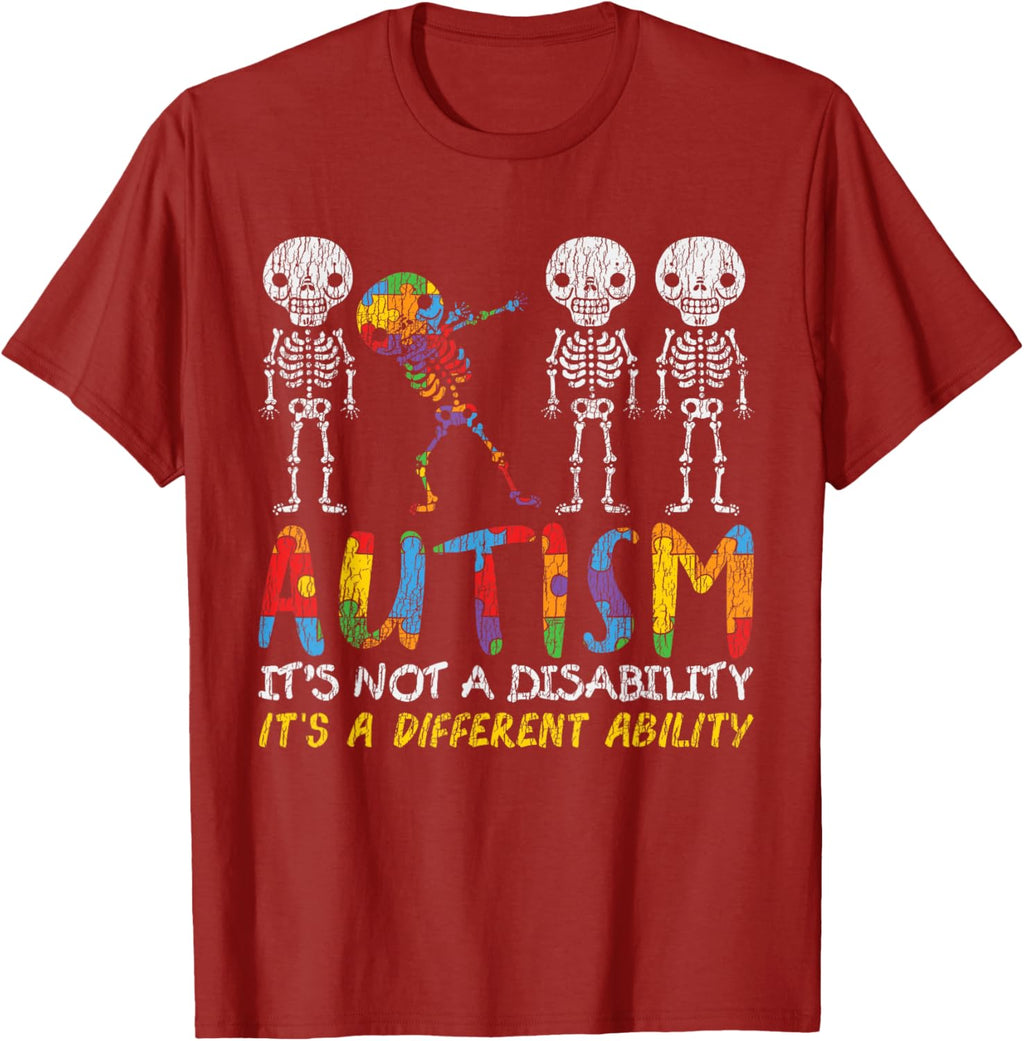 Autism Awerness - Skeleton Dabbing Autistic Kids Awareness