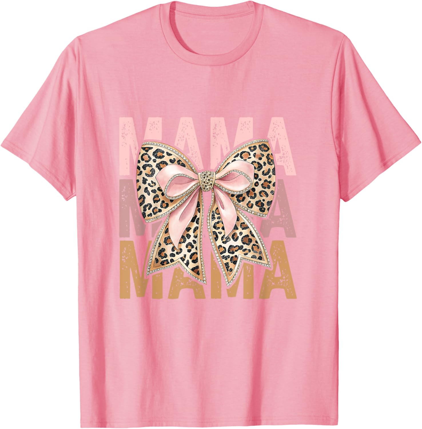 Retro Leopard Mama,Cute Mom Retro Coquette Bow Mother's Day