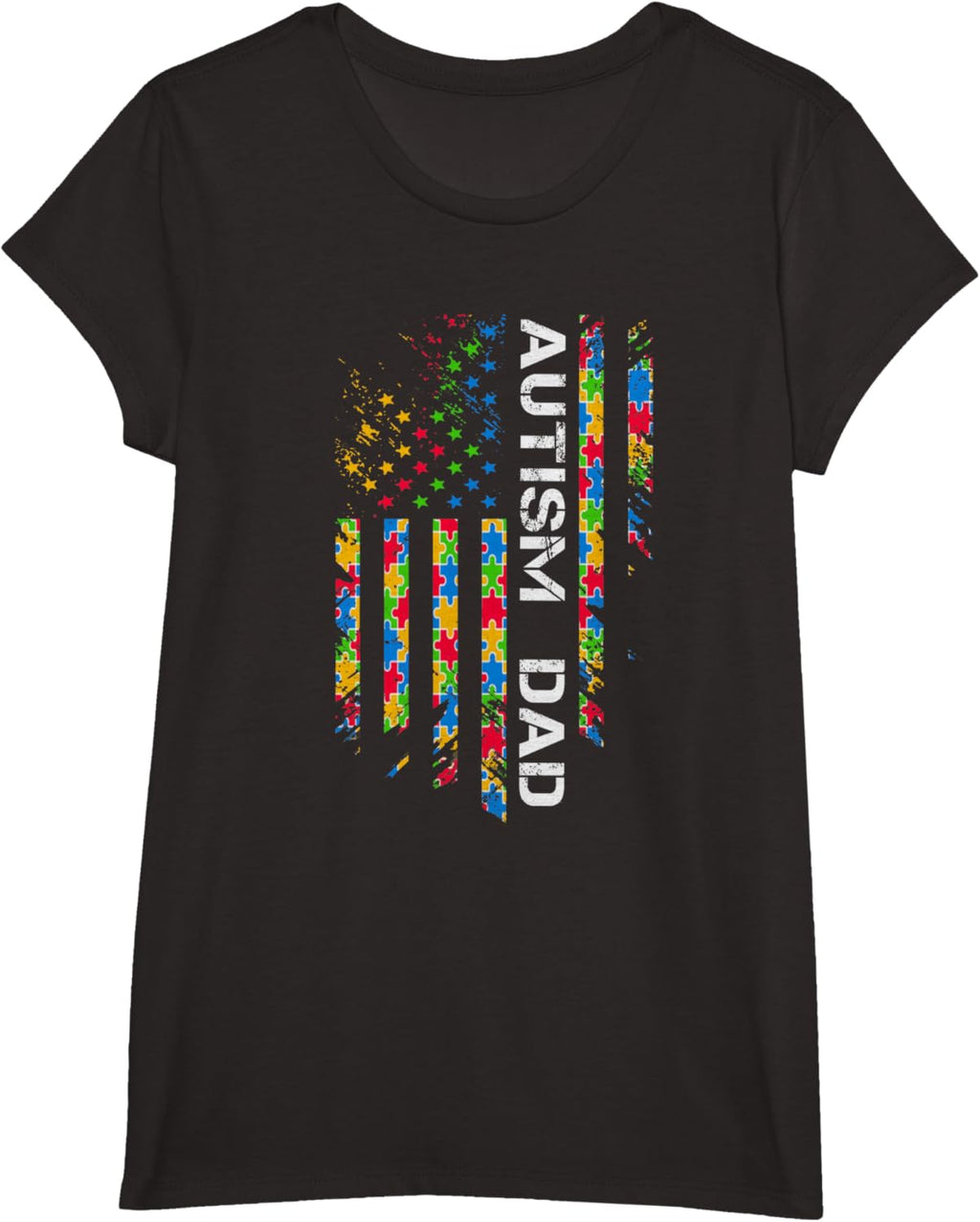 Autism Dad Awareness American Flag USA