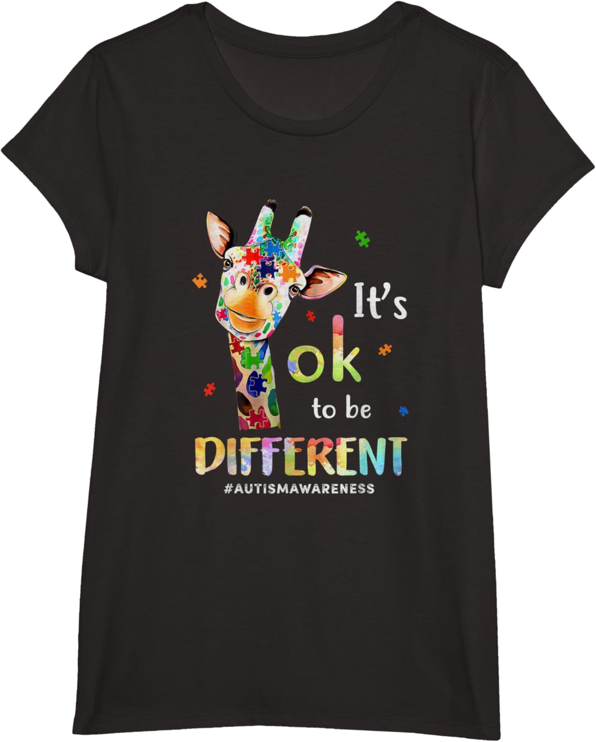Autism Awareness Cute Giraffe Animal Its Ok To Be Different