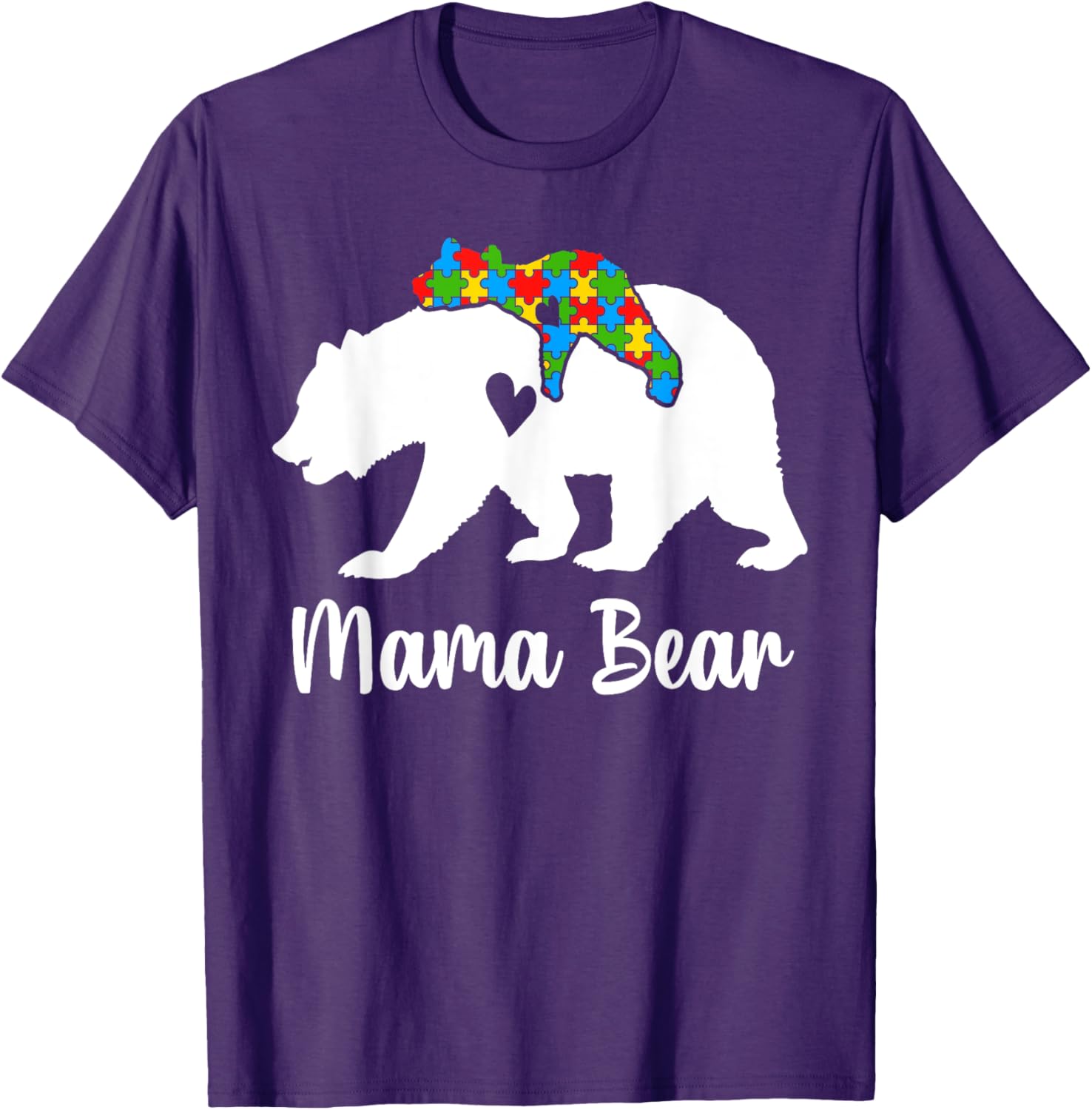 Mama Bear Love Support Autism Awareness Bear Family