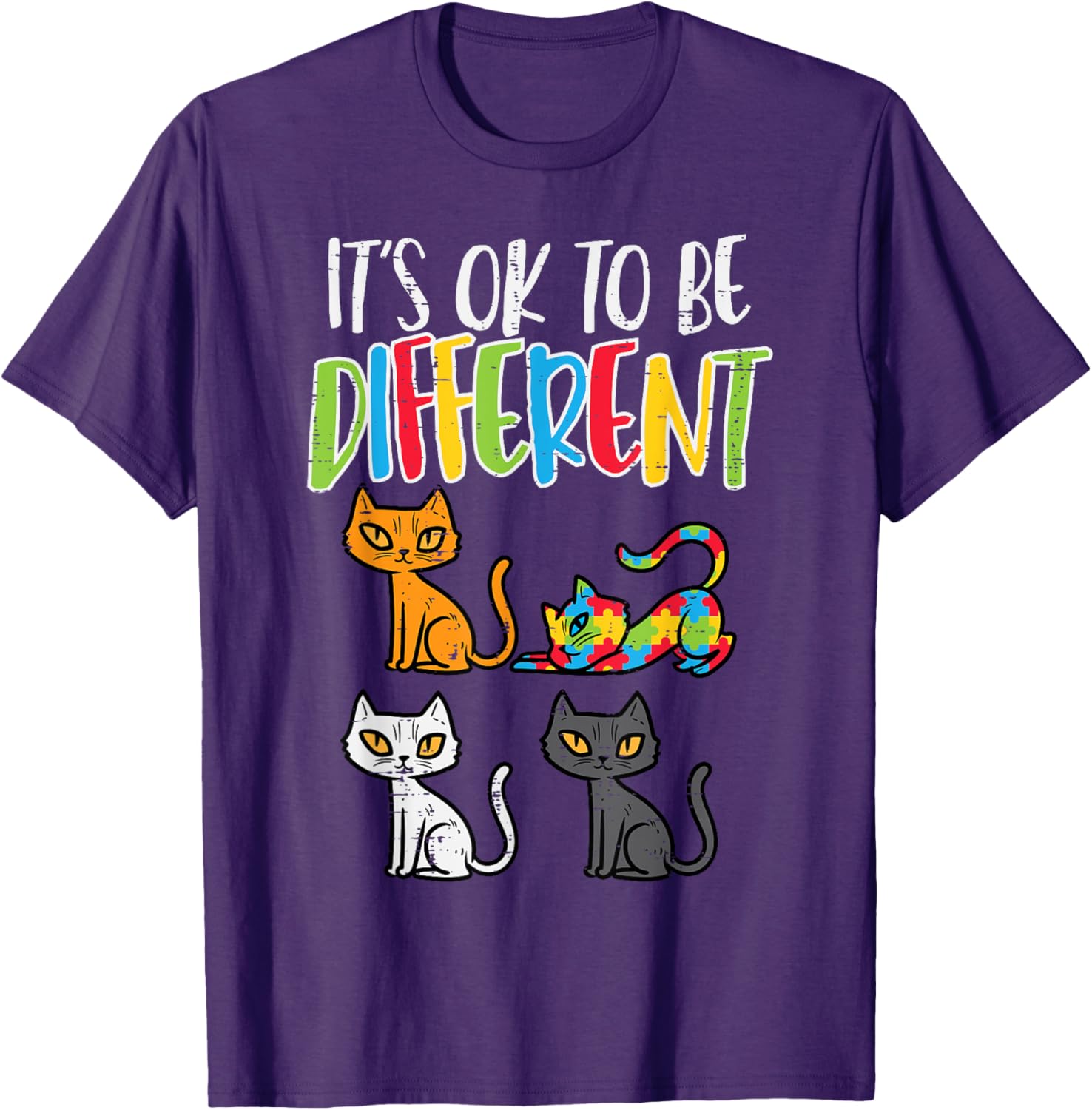 Its Ok To Be Different Cat Puzzle Cute Autism Awareness Kids