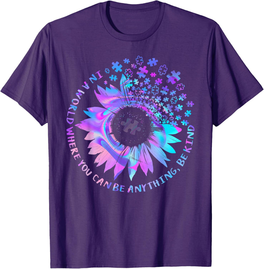 Be Kind Autism Awareness Kindness Sunflower Tie Dye Puzzle
