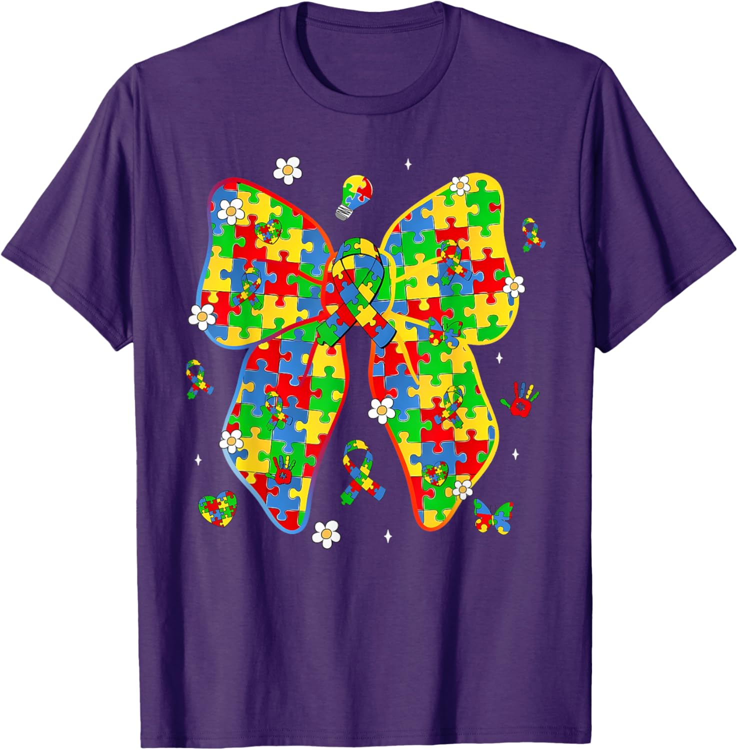 Autism Awareness Coquette Bow Puzzle Bow Women Kids Girl Boy