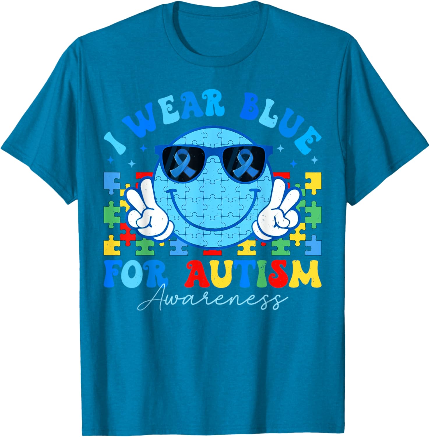 I Wear Blue For Autism Awareness Month Teacher Kids Boys