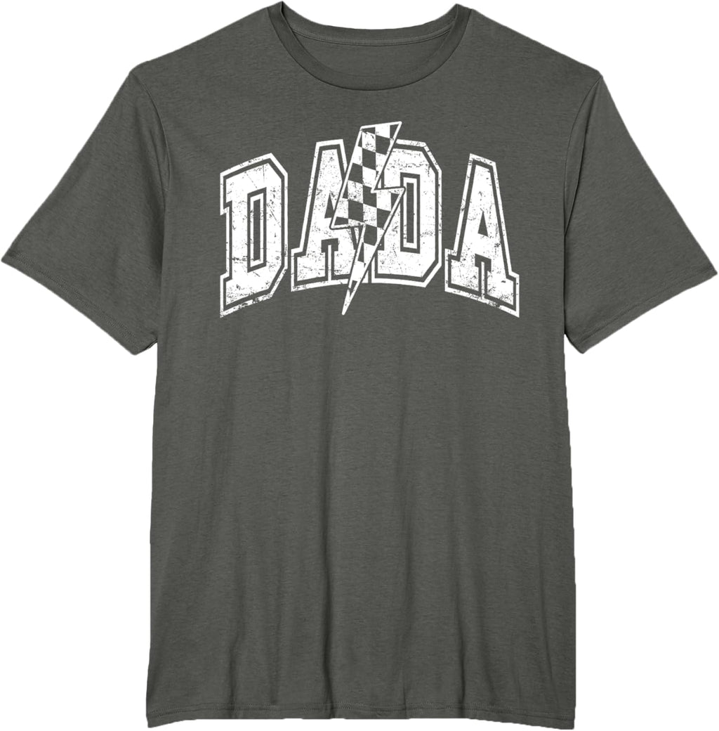 Dada Lightning Bolt Checkered Varsity Dad Men Father's Day